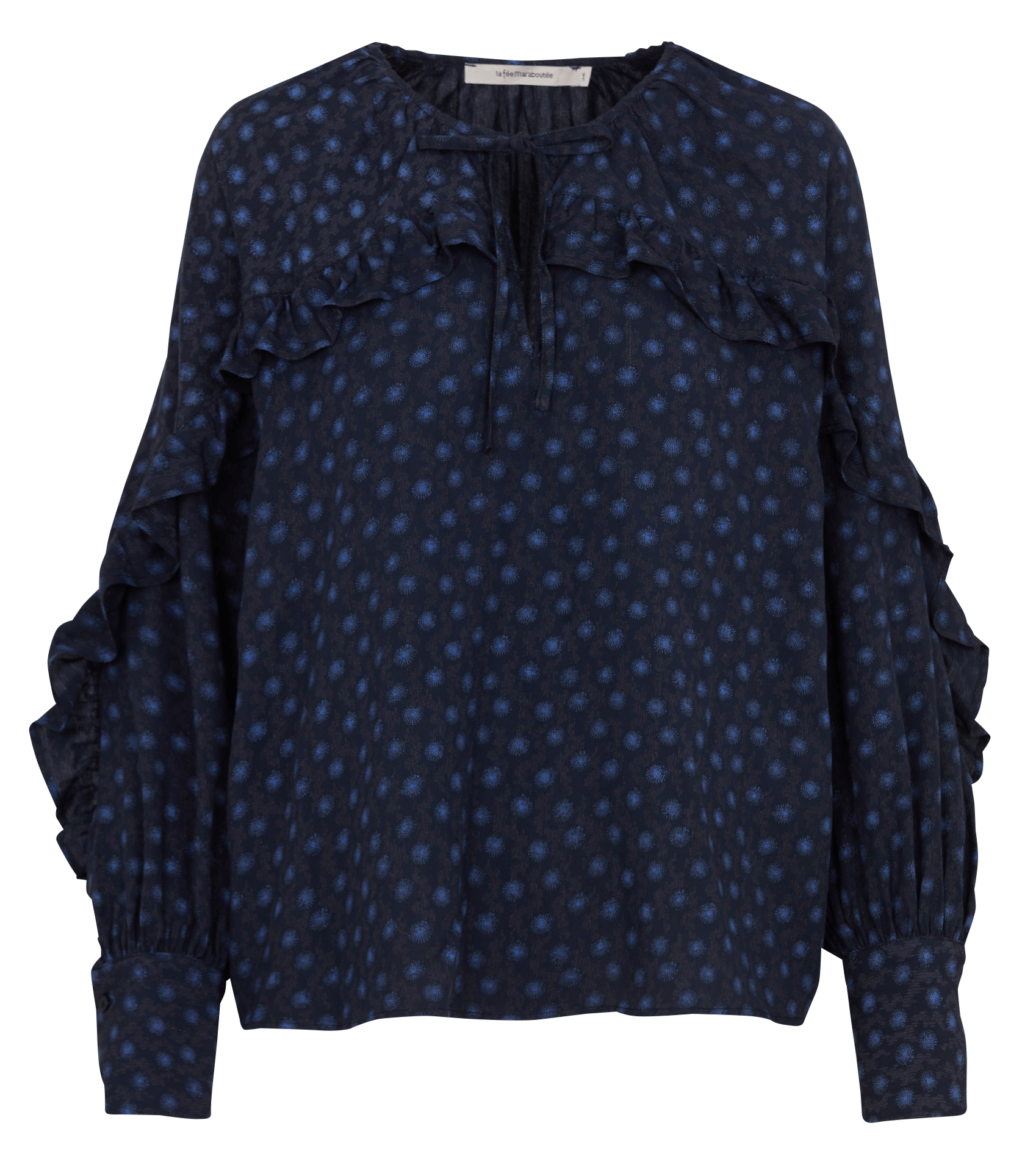 Losvallende blouse met print LA FEE MARABOUTEE Blauw