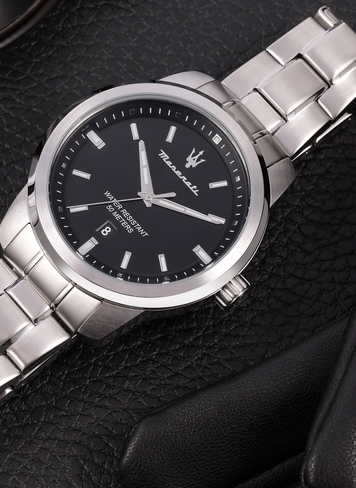 Montre quartz en acier inoxydable MASERATI Noir