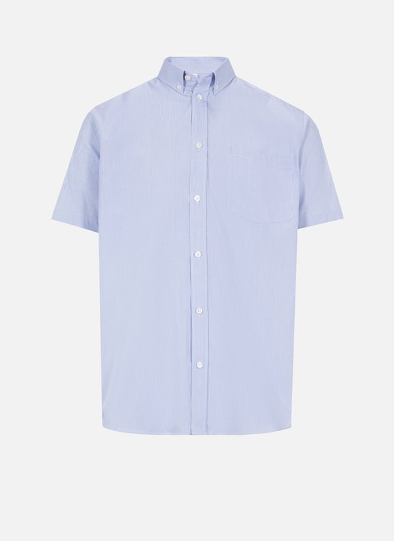Short-sleeved cotton poplin shirt Blue by AU PRINTEMPS PARIS AU PRINTEMPS PARIS Short-sleeved cotton poplin shirt Blue