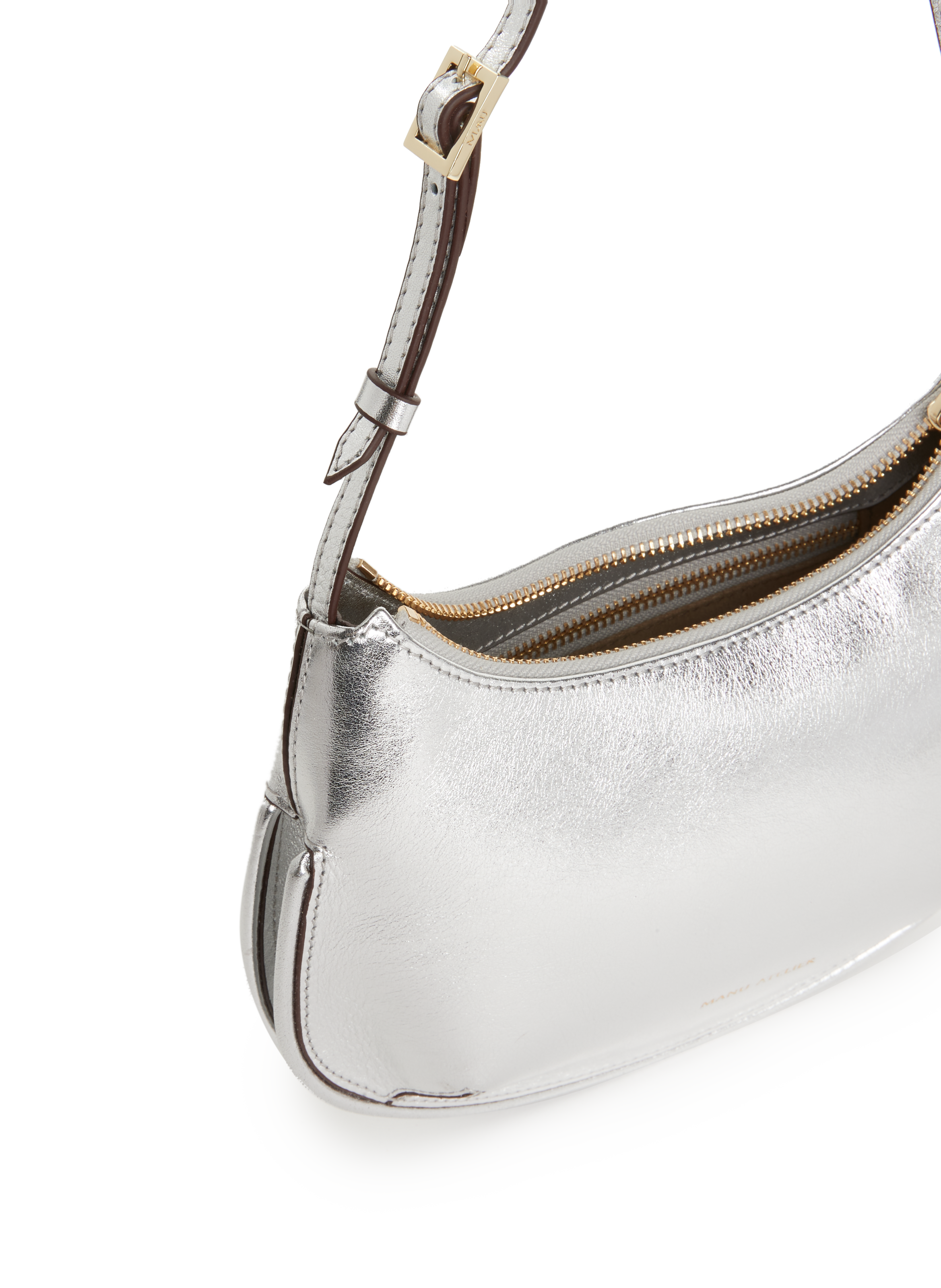Ilda metallic leather handbag MANU ATELIER Grey