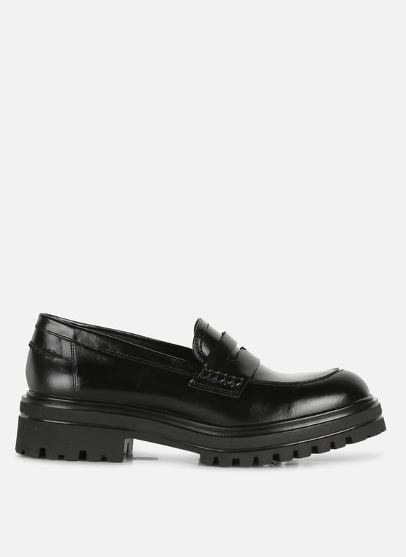 Mocassins à semelle crantée en cuir alfi Noir by JONAK JONAK Mocassins à semelle crantée en cuir alfi Noir