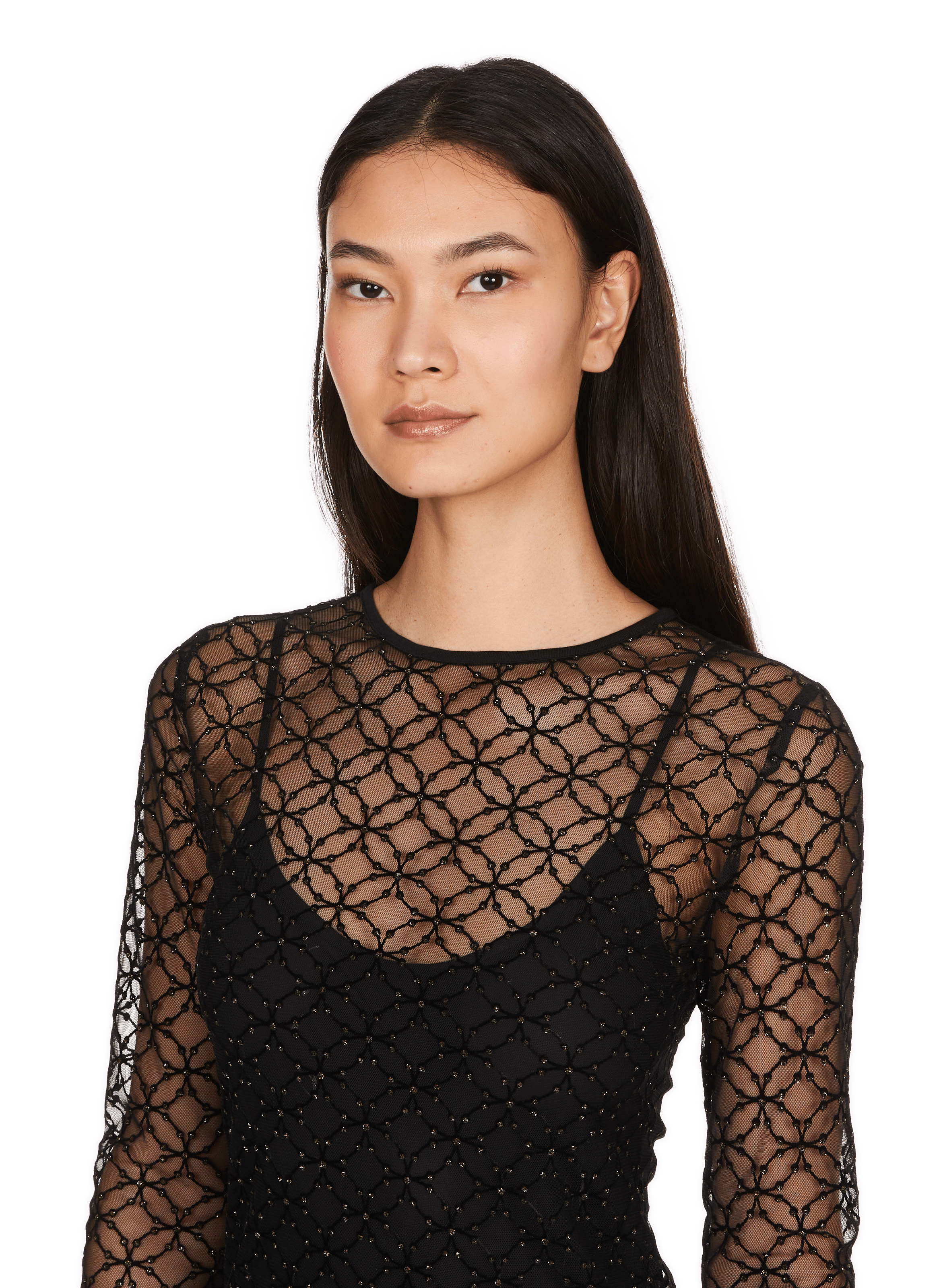 Robe longue Veril en tulle et strass SAISON 1865 Noir