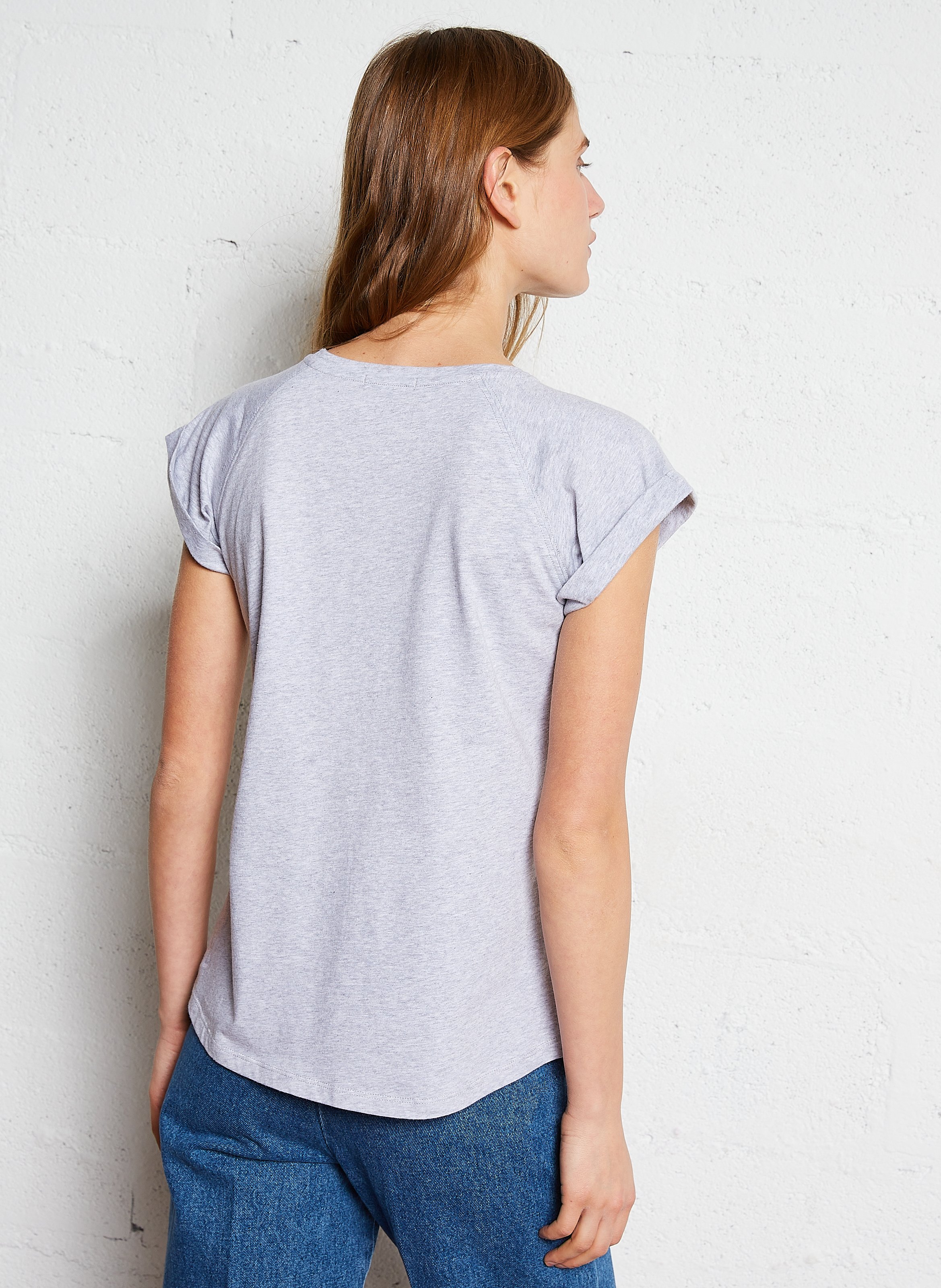 Tee-shirt col rond en coton valentina SOEUR Gris