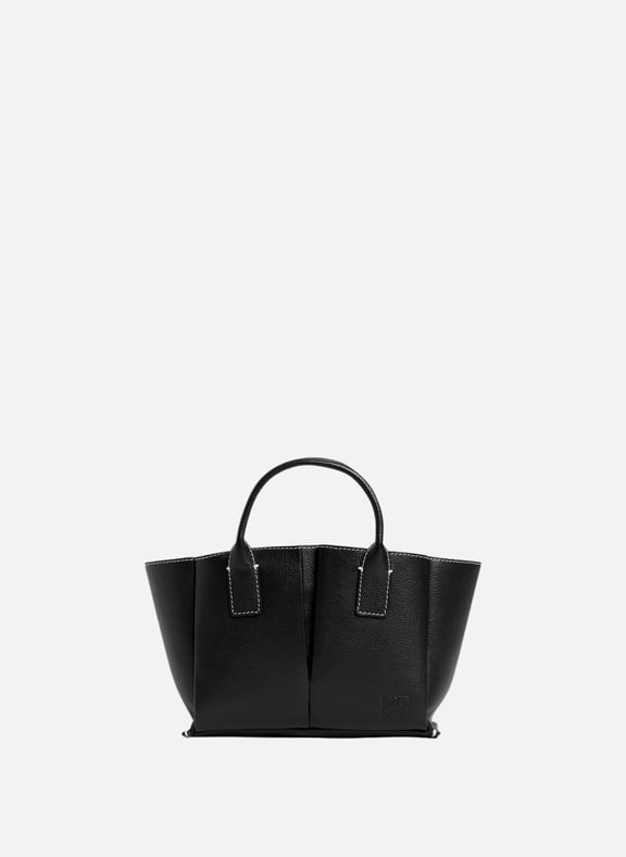 Petit sac à main elena en cuir grainé Noir by LE TANNEUR LE TANNEUR Petit sac à main elena en cuir grainé Noir