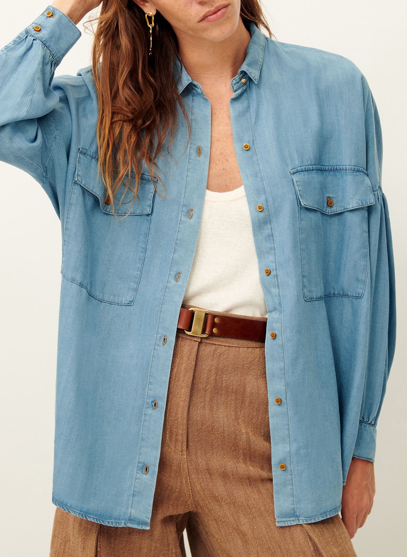 Chemise col classique en lyocell botania SESSUN Bleu