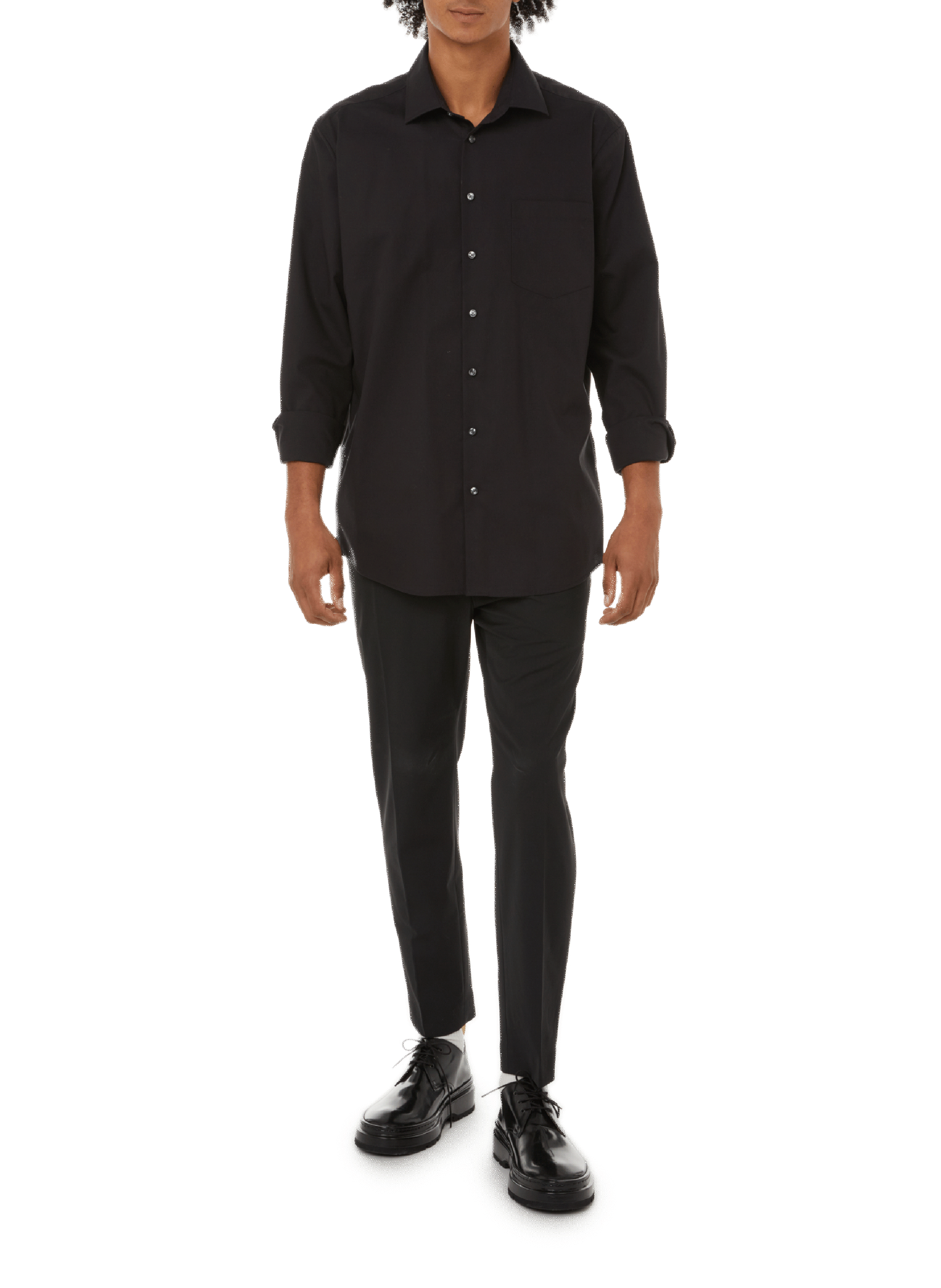 Chemise droite en coton SEIDENSTICKER Noir