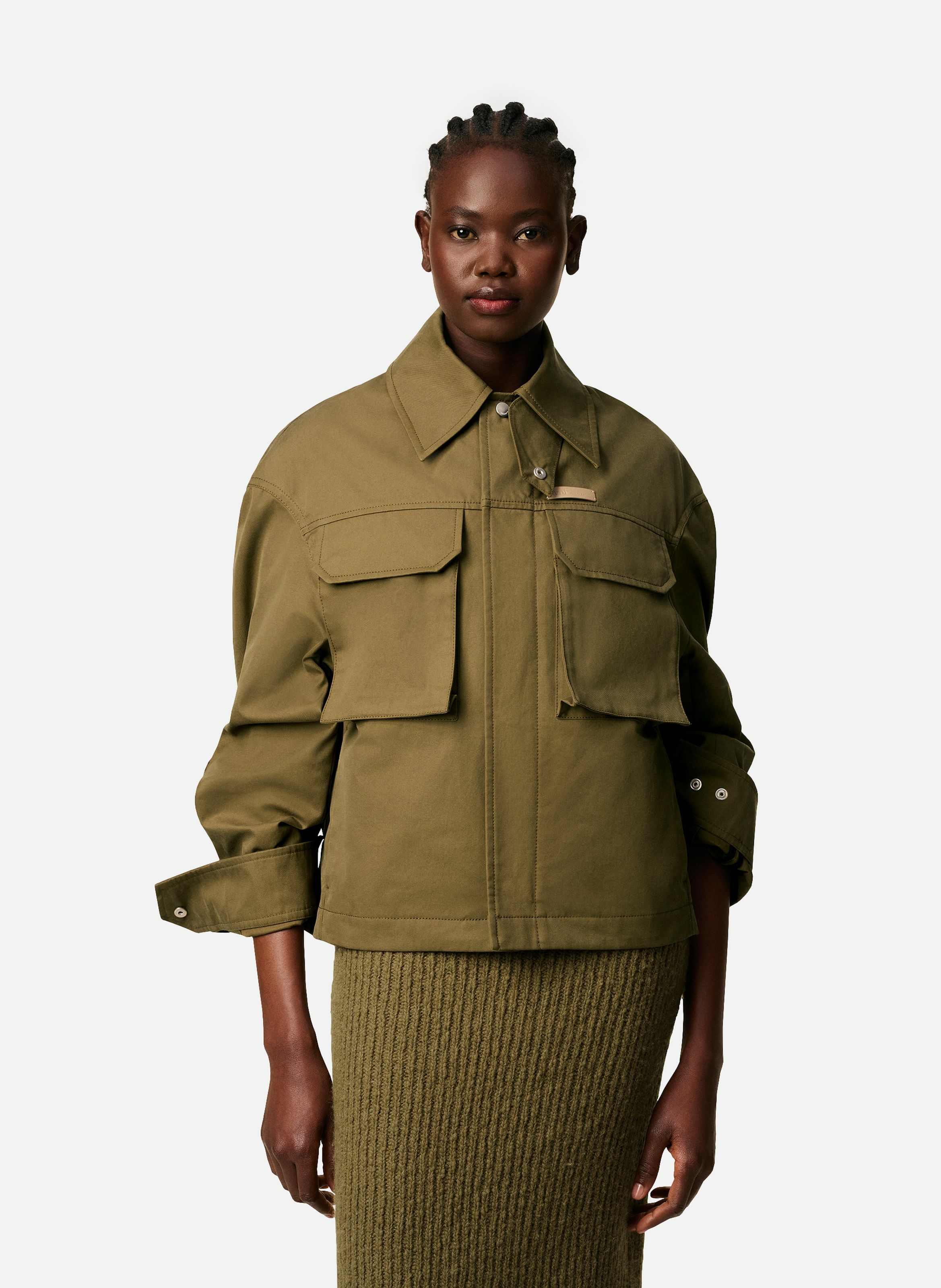 Blouson worker en coton unisexe AMI PARIS Vert