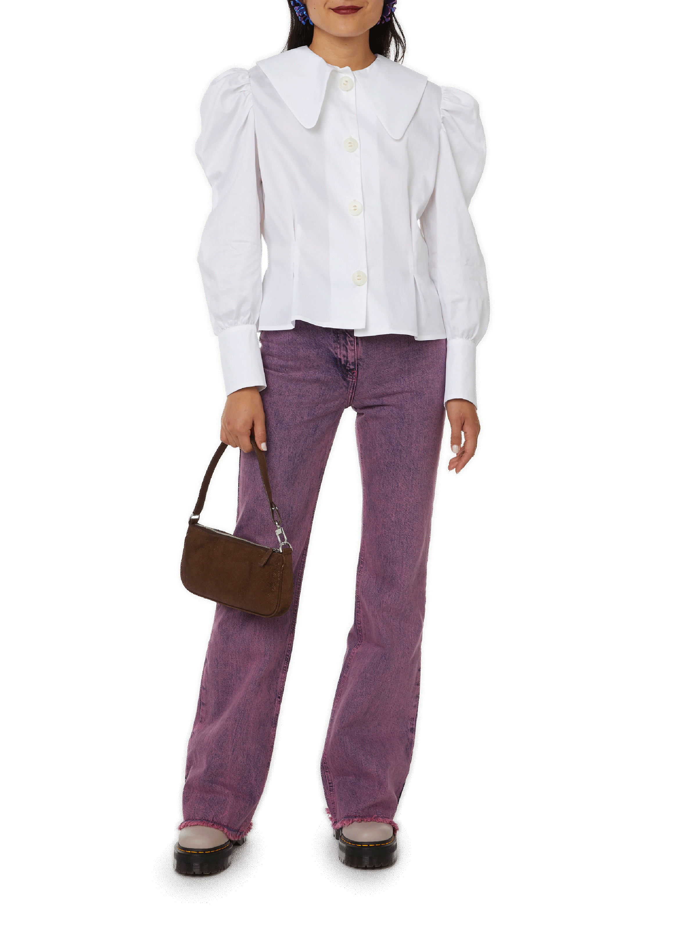 Sac à main Rachel bear en cuir BY FAR Marron