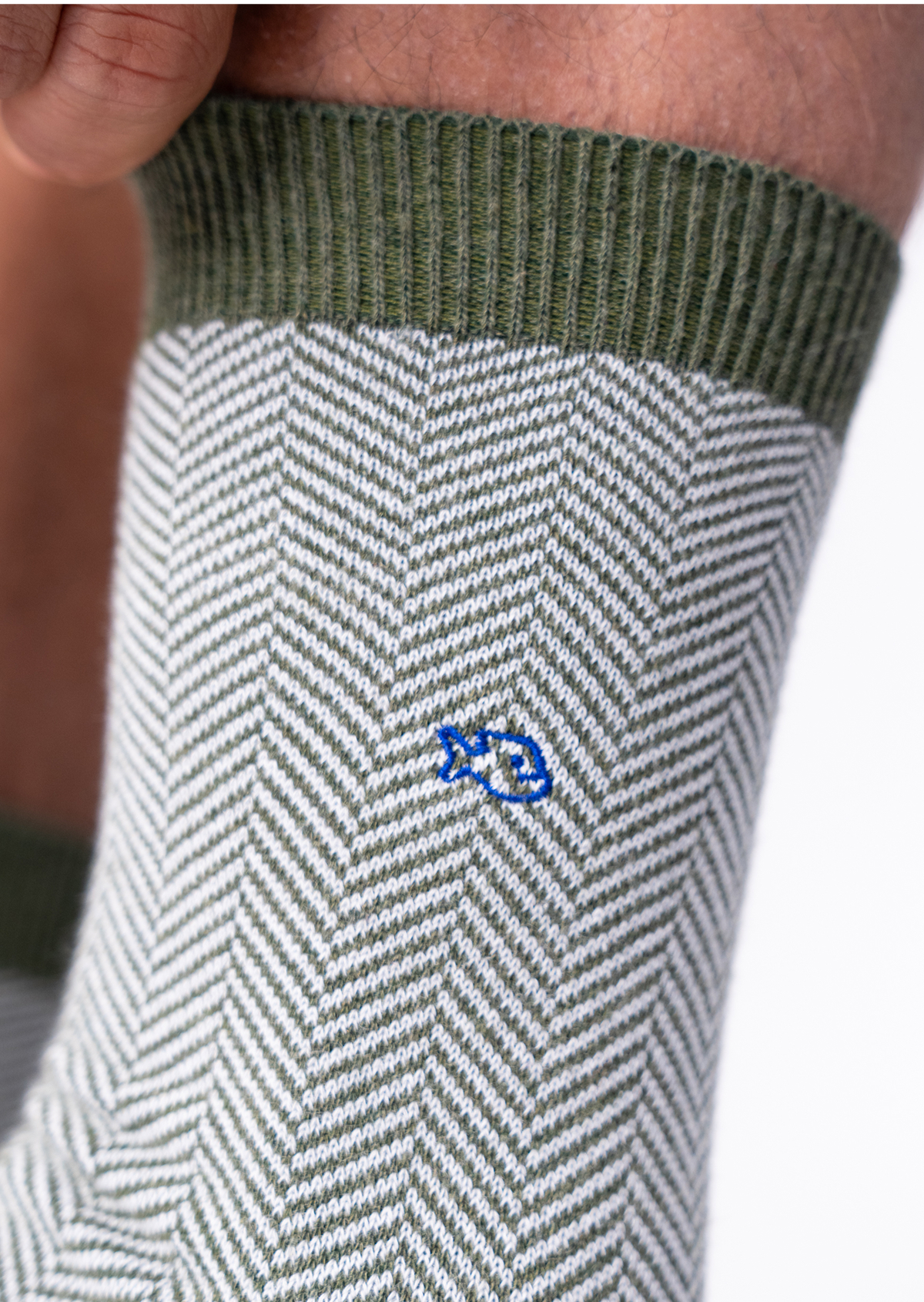 Chaussettes en coton peigné chevrons BILLYBELT Kaki