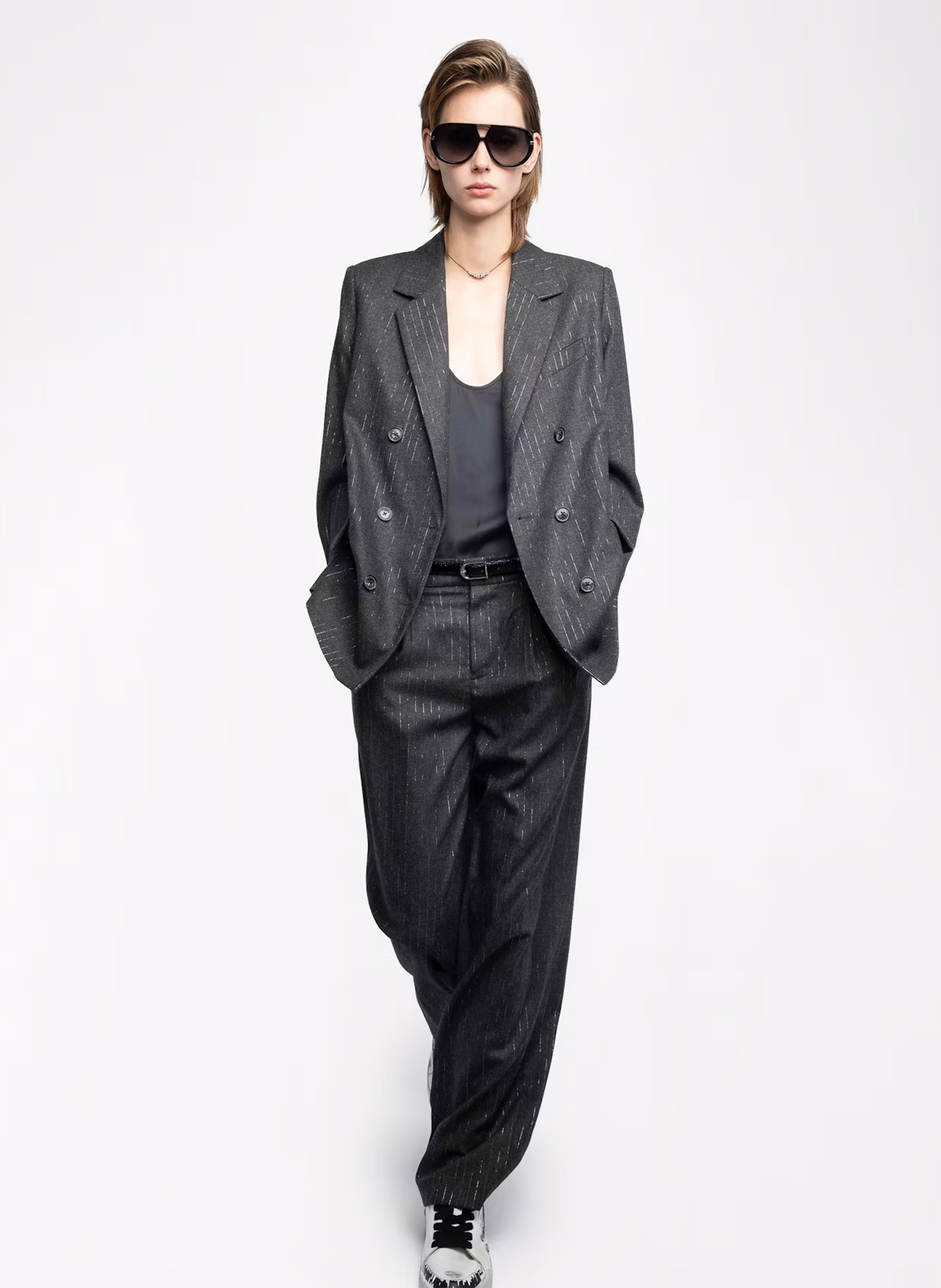 Pantalon tailleur droit puros ZADIG&VOLTAIRE Gris