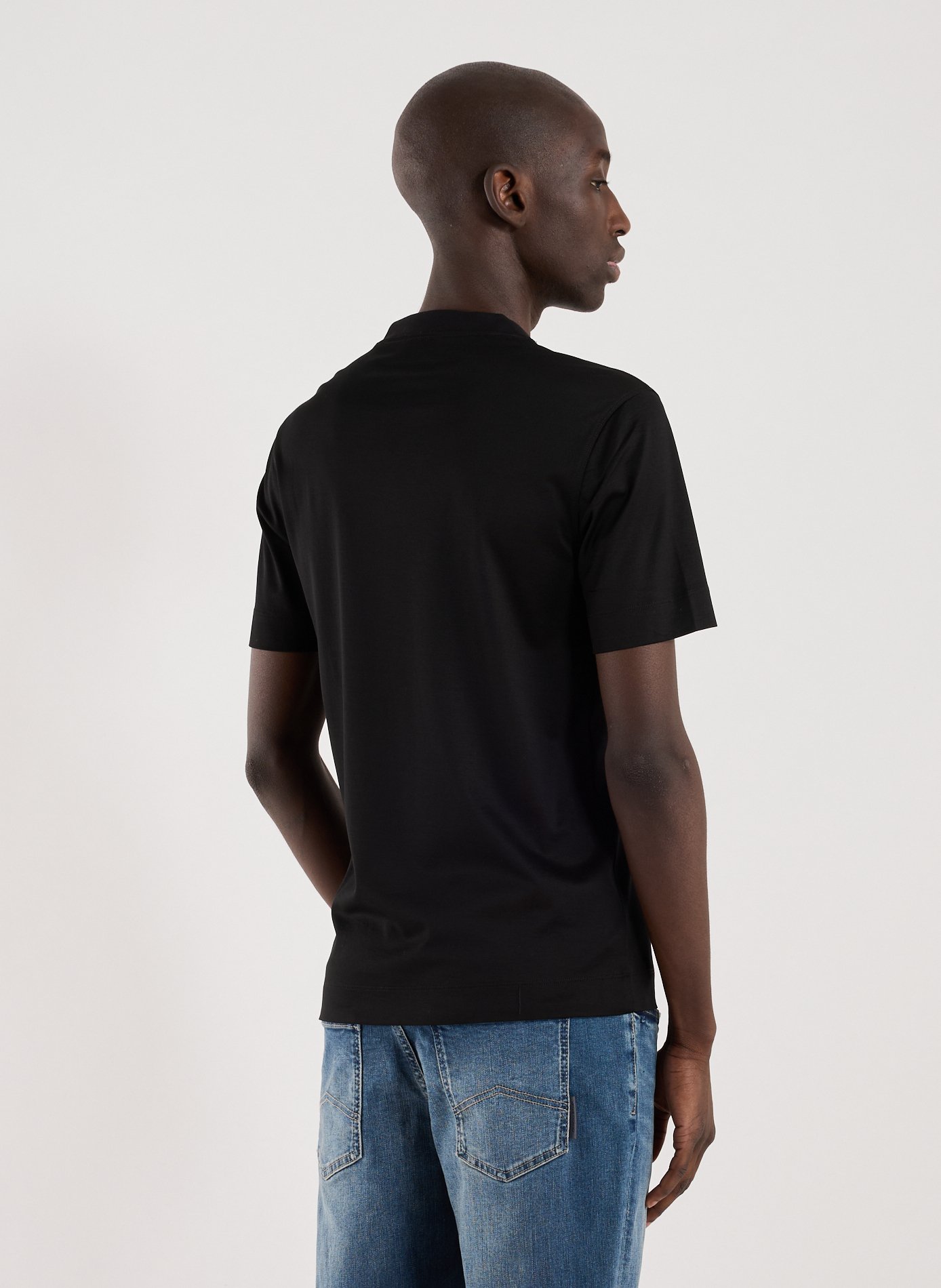 Lyocell and cotton T-shirt  EMPORIO ARMANI Black