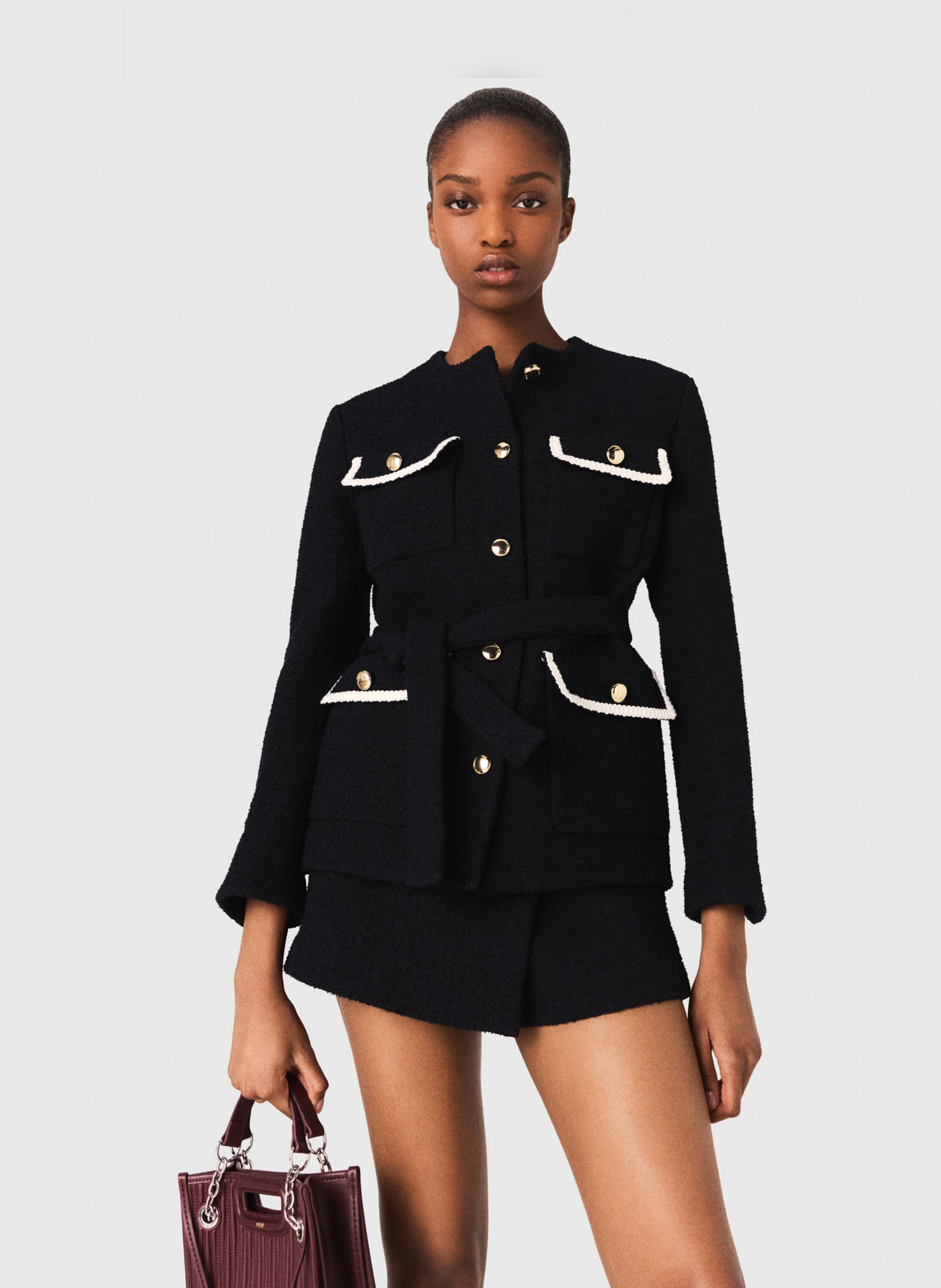 Veste col rond MAJE Bleu