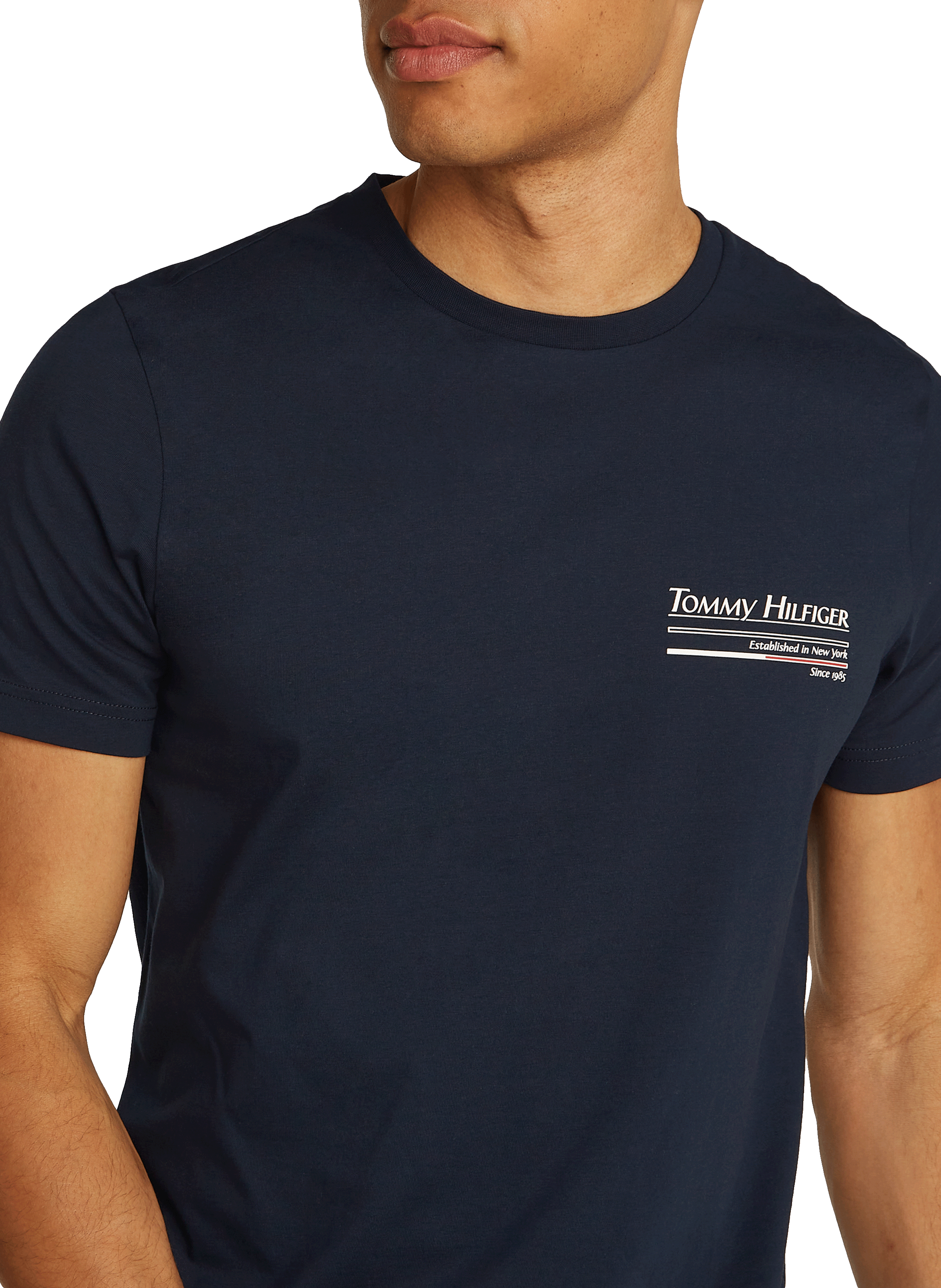 Biker-style cotton t-shirt TOMMY HILFIGER Blue