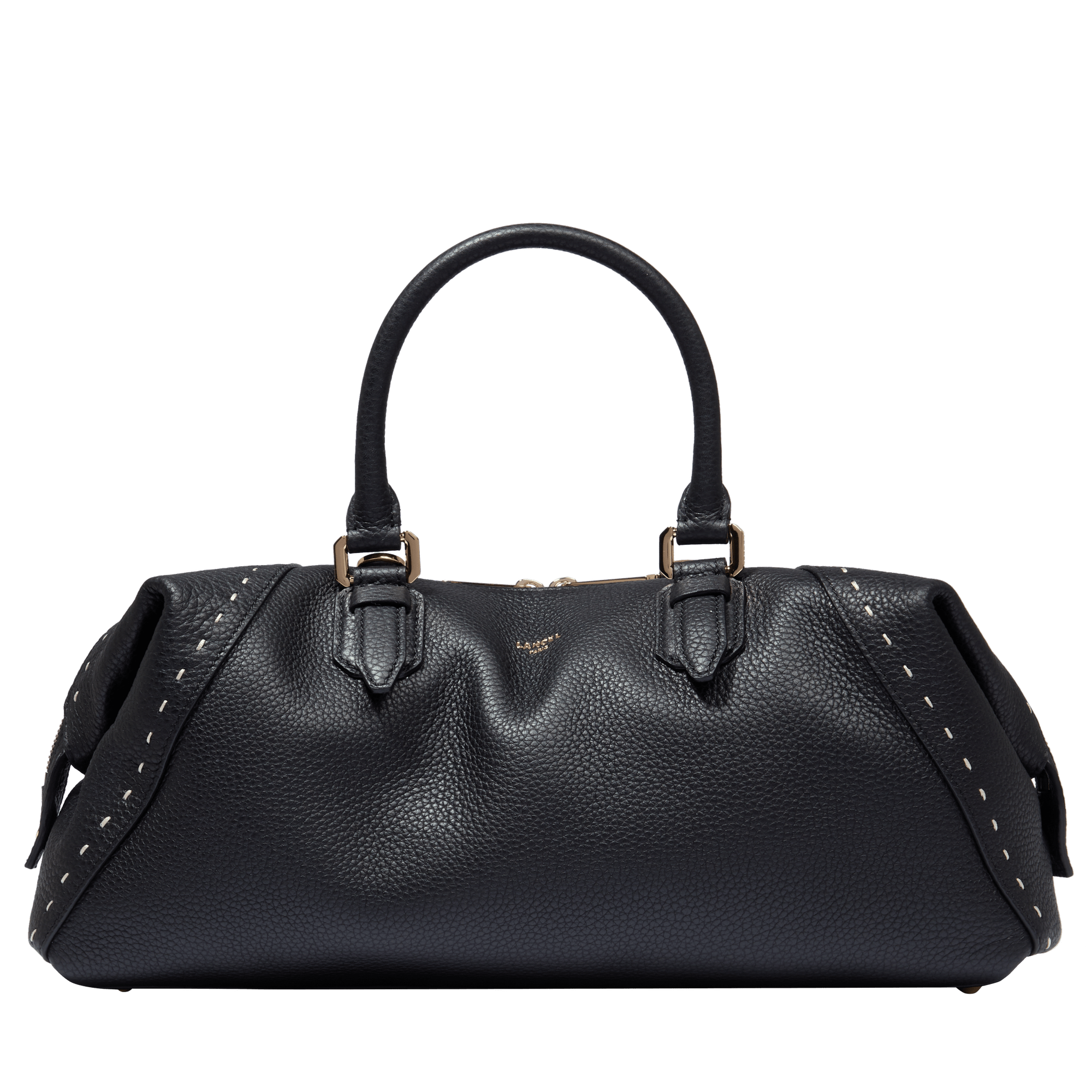 Sac boston zippé charlie de lancel en cuir LANCEL Noir