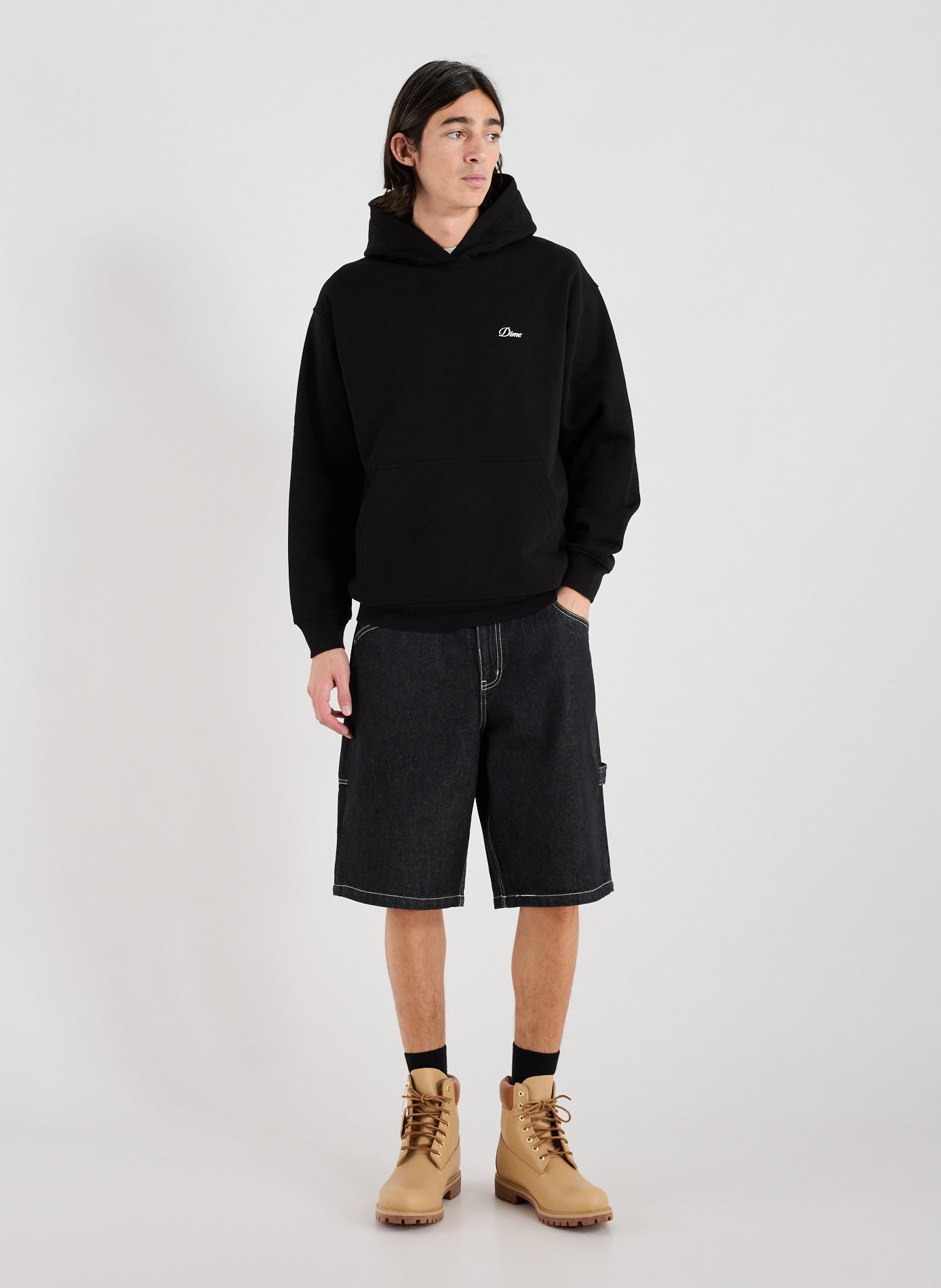 Hoodie à glissière en coton mélangé DIME Noir