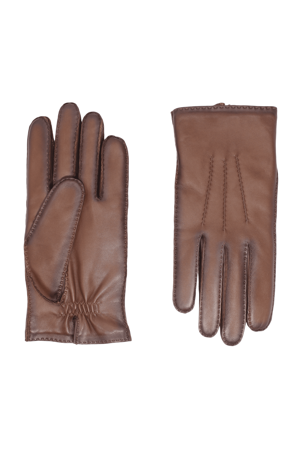 Gants arthur homme cuir doublés alpaga AGNELLE Marron