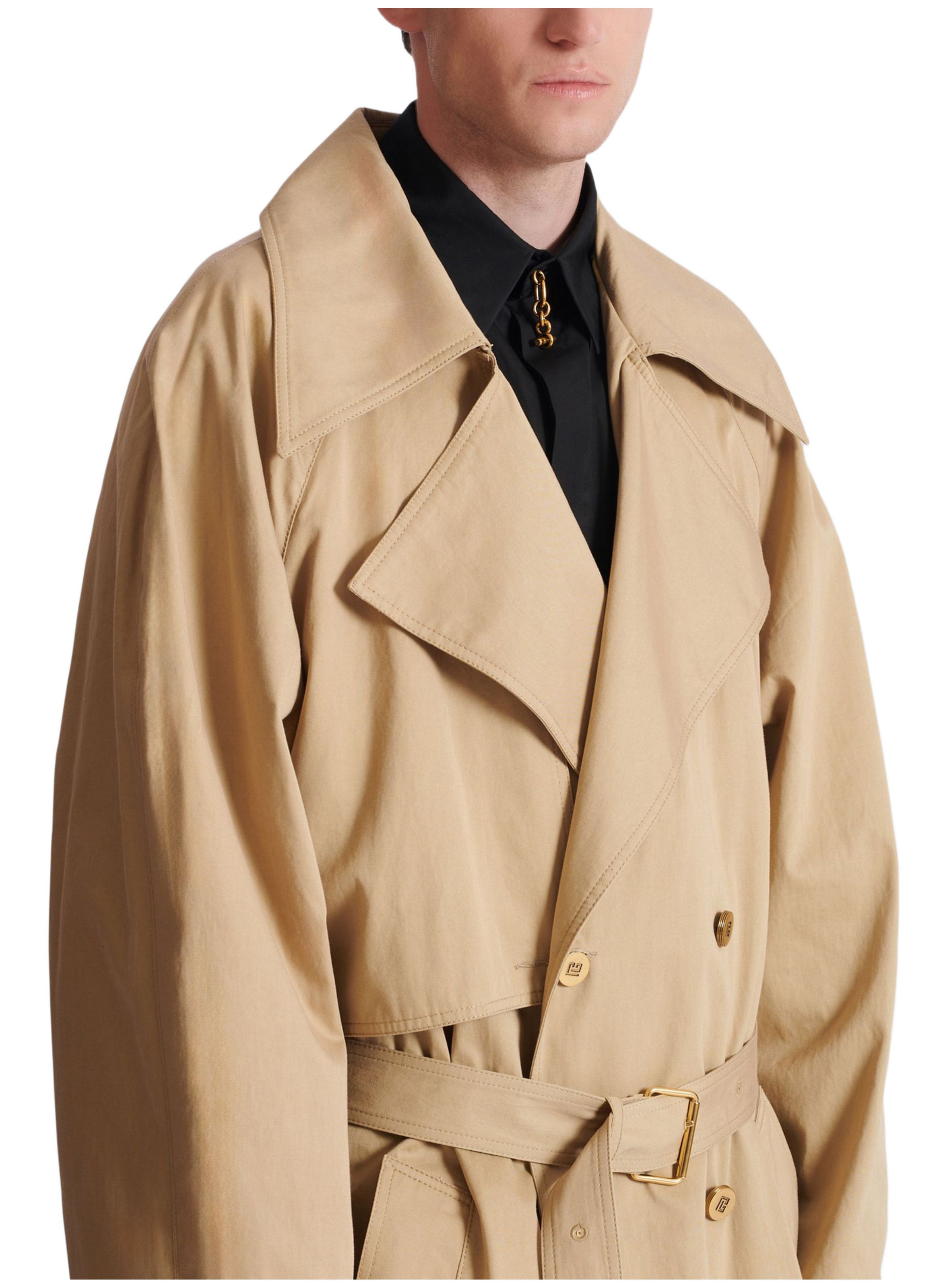 Trench en toile de coton BALMAIN Beige
