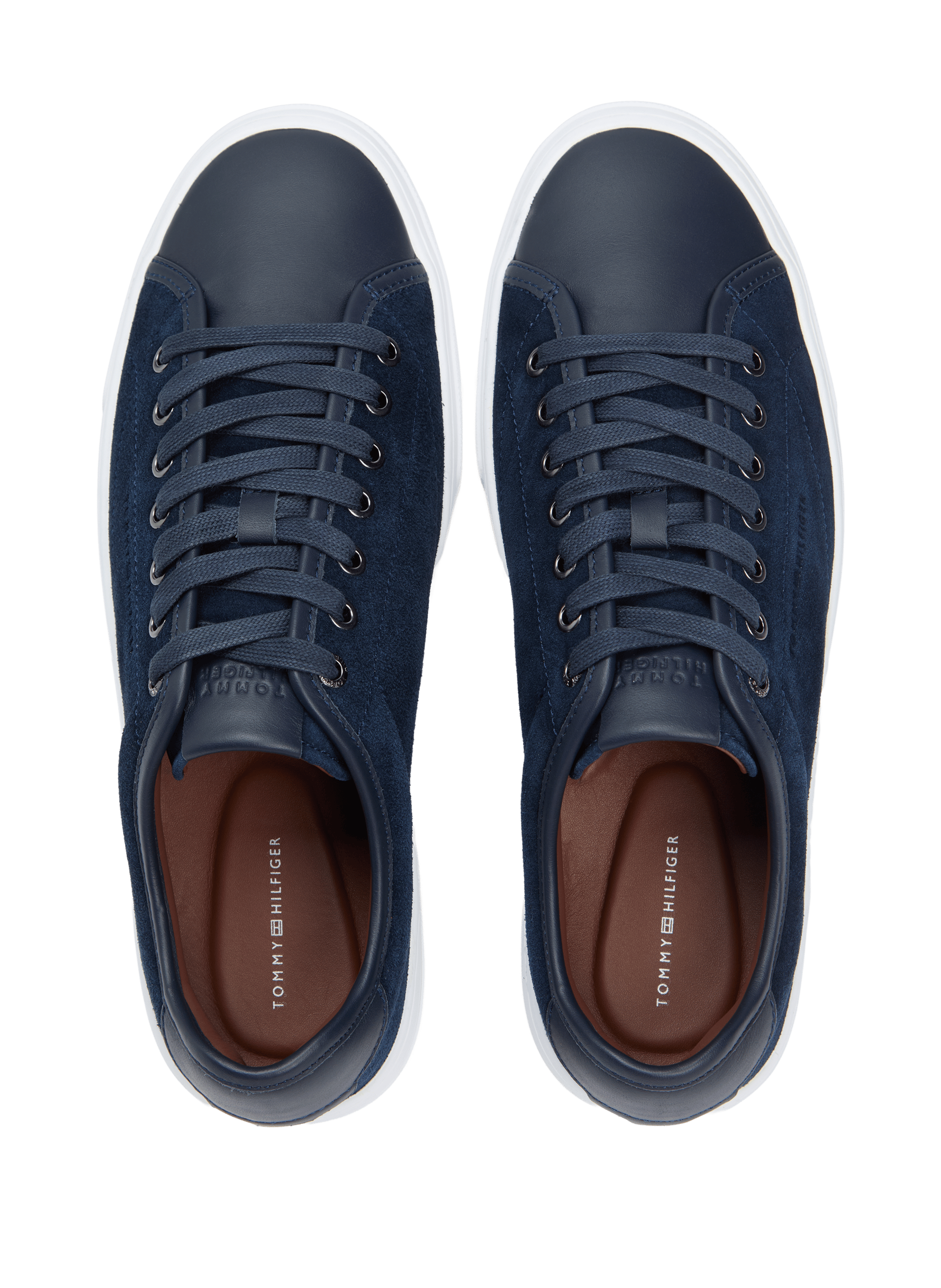 Basket basse en cuir lisse TOMMY HILFIGER Bleu