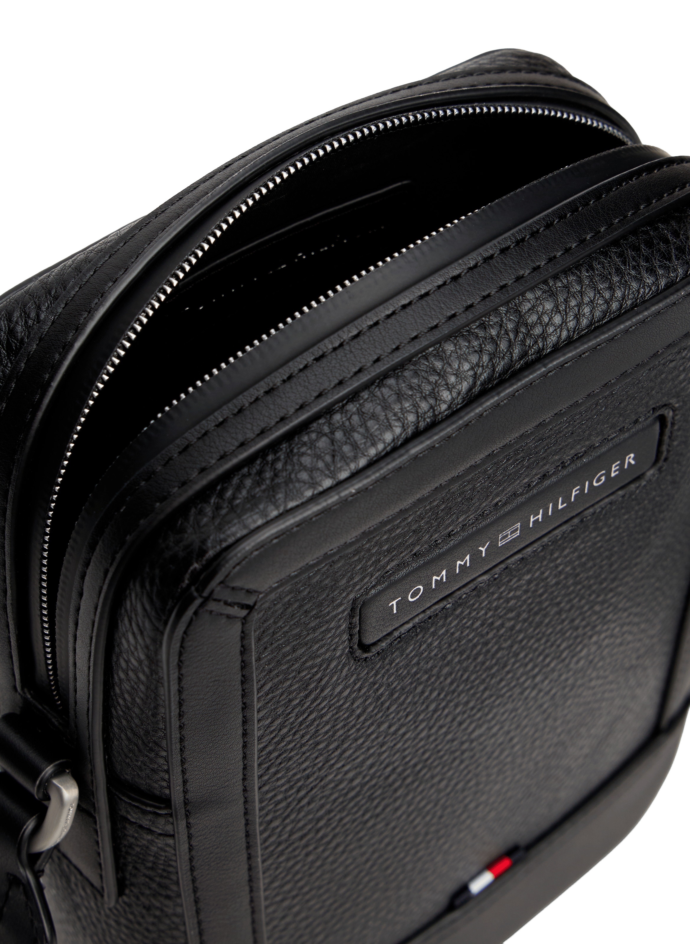 Grained faux leather reporter bag TOMMY HILFIGER Black