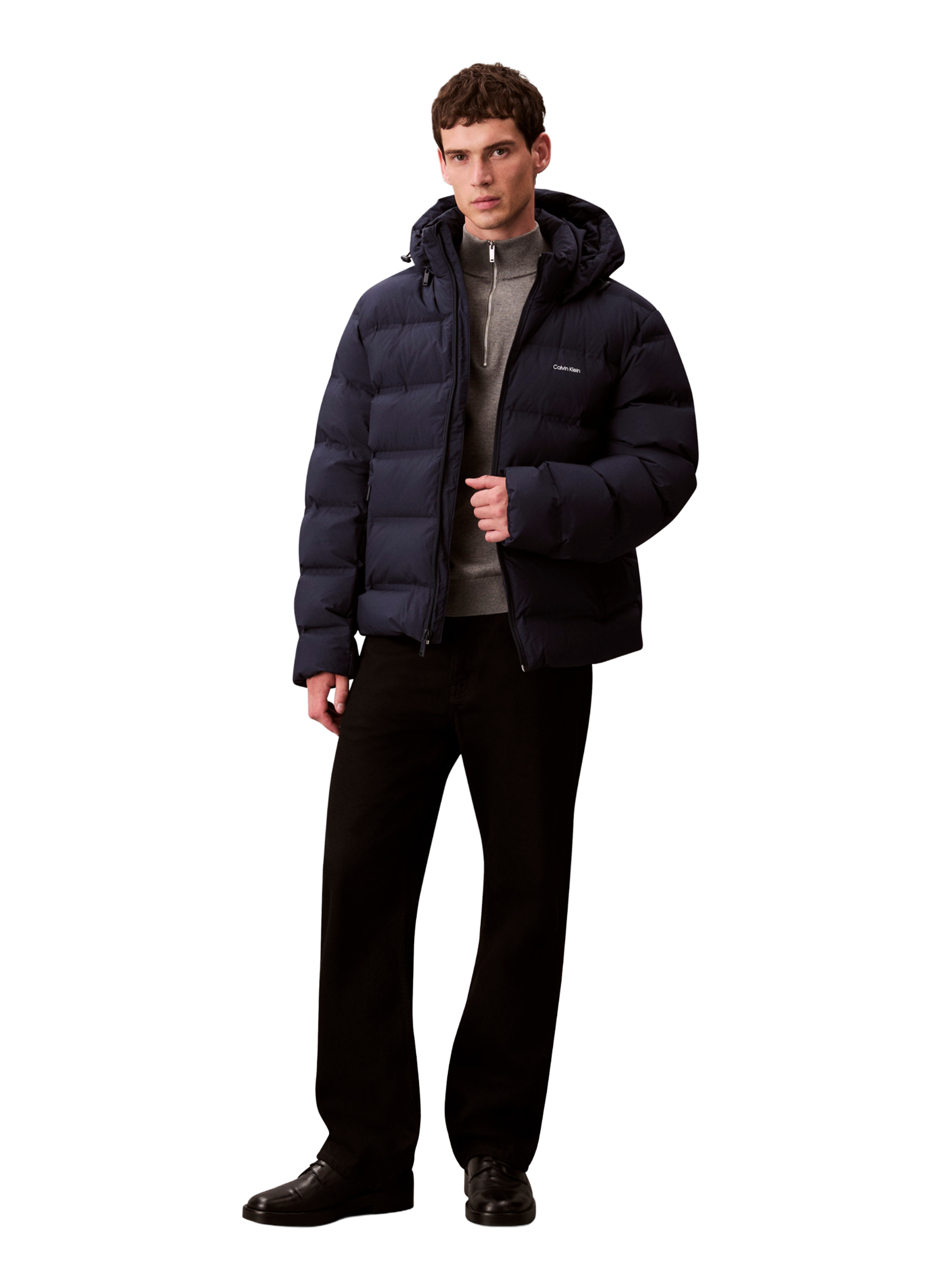 Doudoune droite matelassée à col montant CALVIN KLEIN Bleu