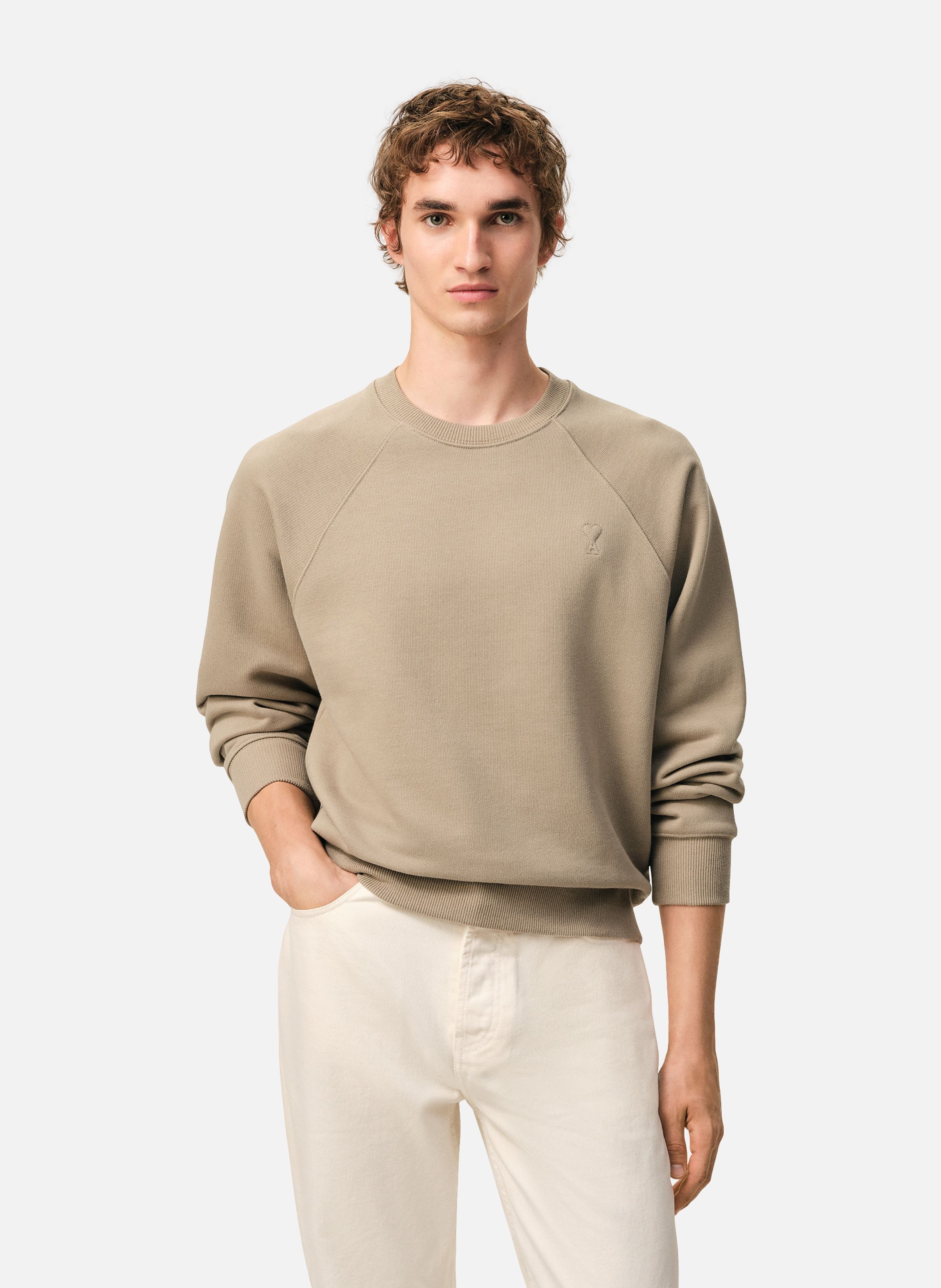 Sweatshirt Ami De Coeur En Coton unisexe AMI PARIS Beige