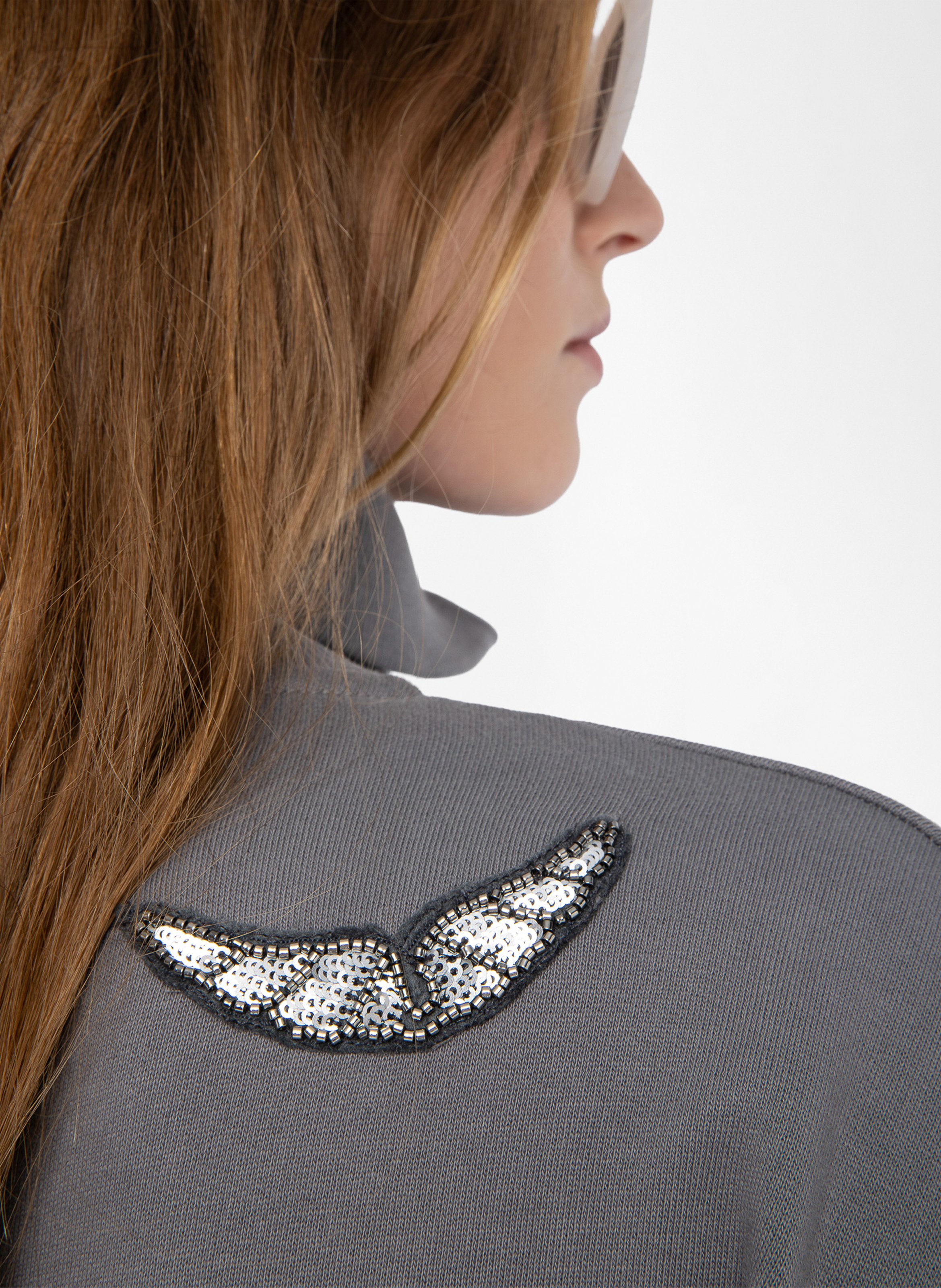 Sweat droit col montant en coton milly ZADIG&VOLTAIRE Gris