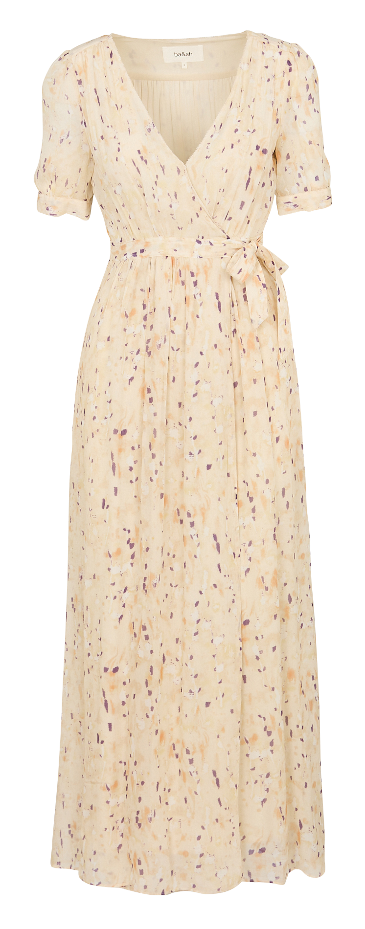 Robe longue col v imprimée kris BA&SH Beige