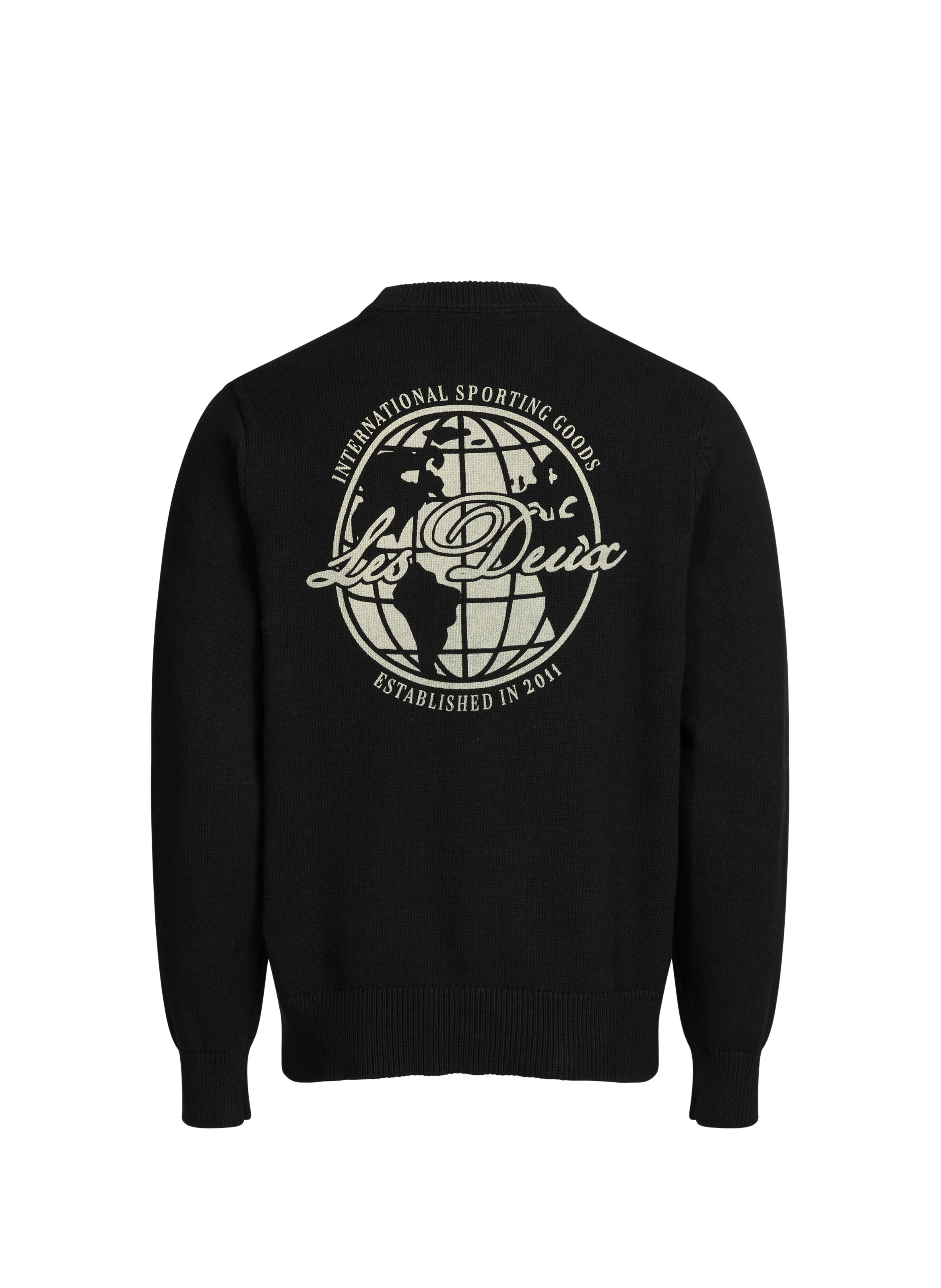 Straight printed cotton sweater LES DEUX Black