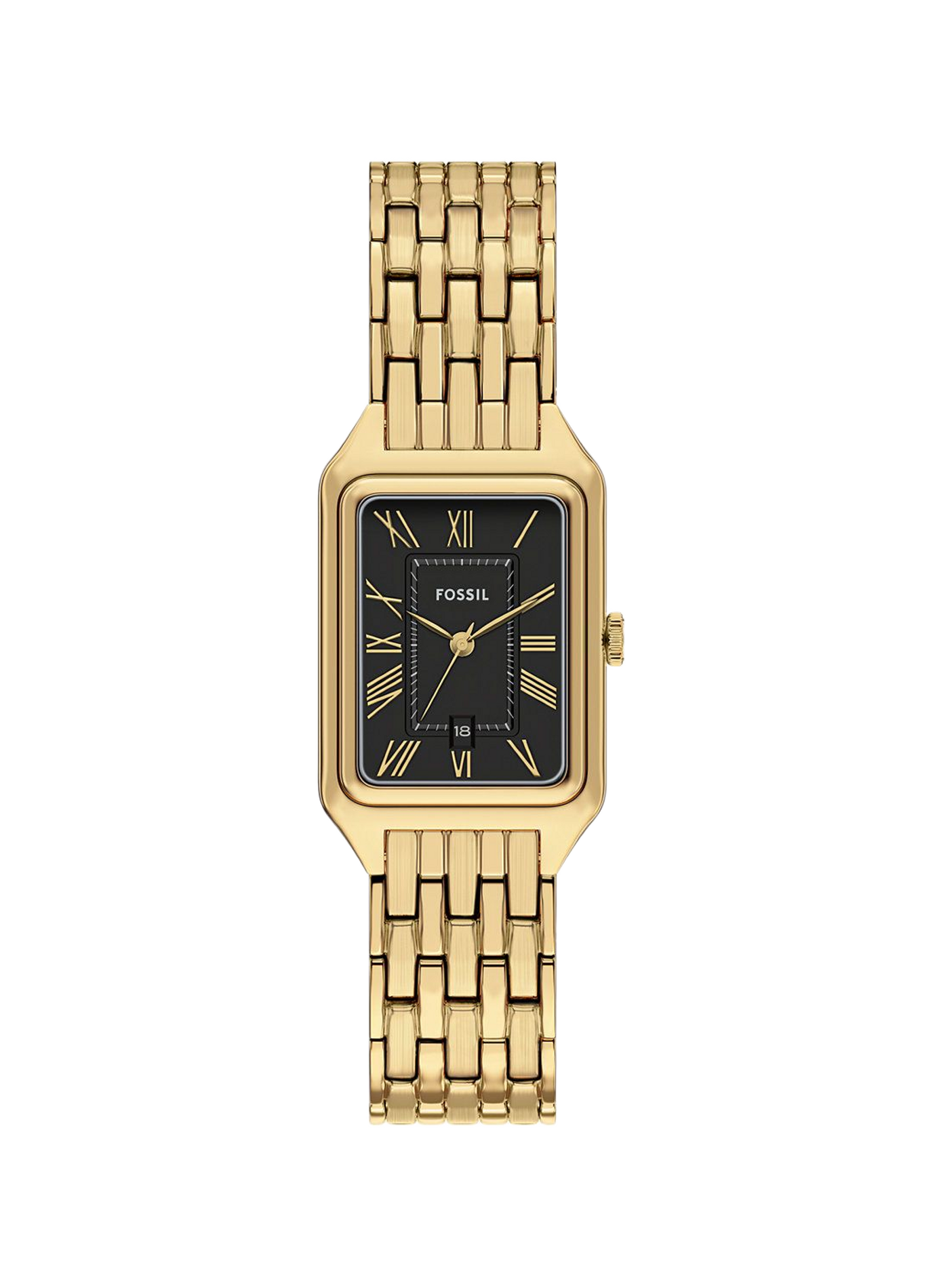 Montre rectangulaire en acier  FOSSIL Noir