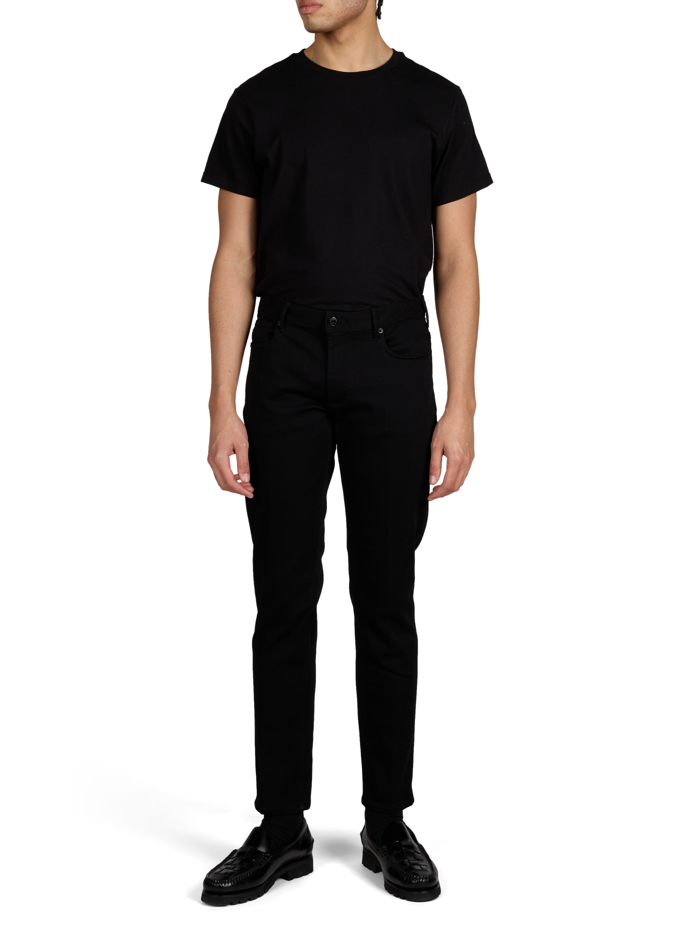 Cotton-blend slim-fit jeans EMPORIO ARMANI Black