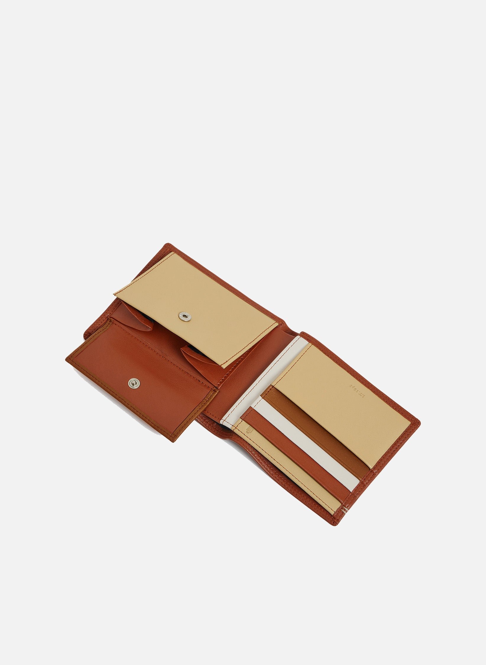 Portefeuille à rabat 2 volets martin en cuir lisse LE TANNEUR Marron