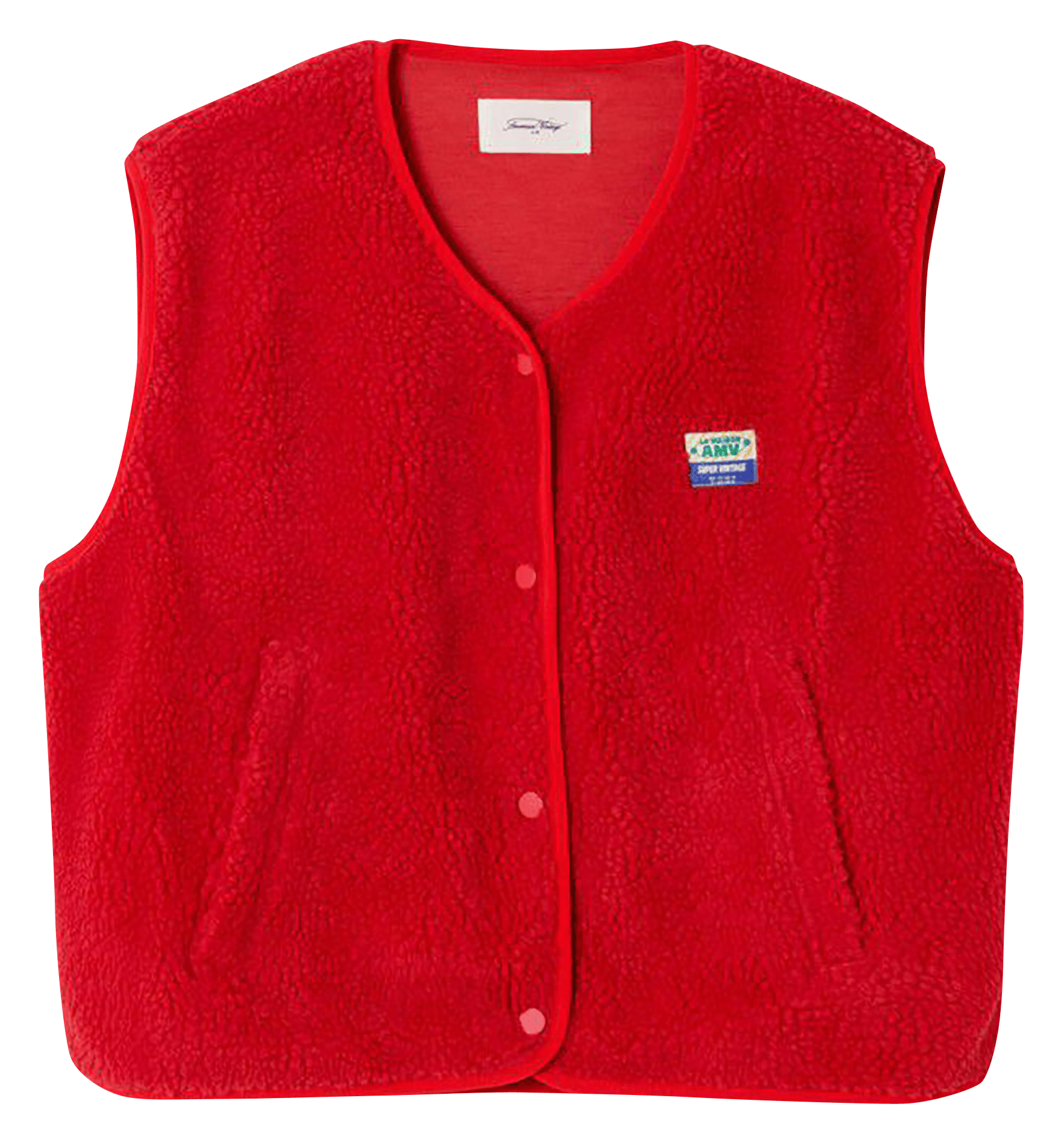 Gilet col rond molletonné sans manches hoktown Rouge