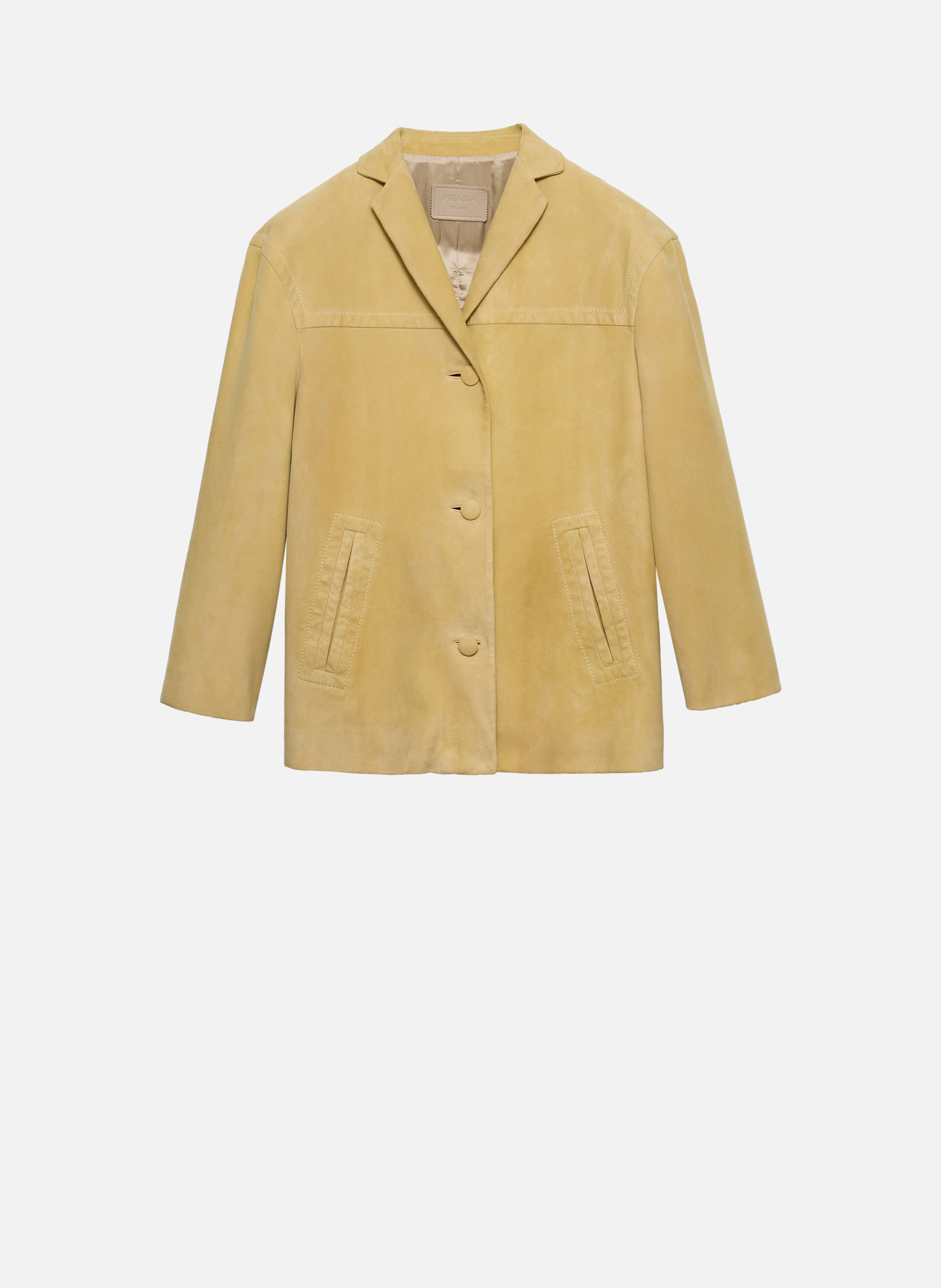 Veste caban en veau velours PRADA Jaune