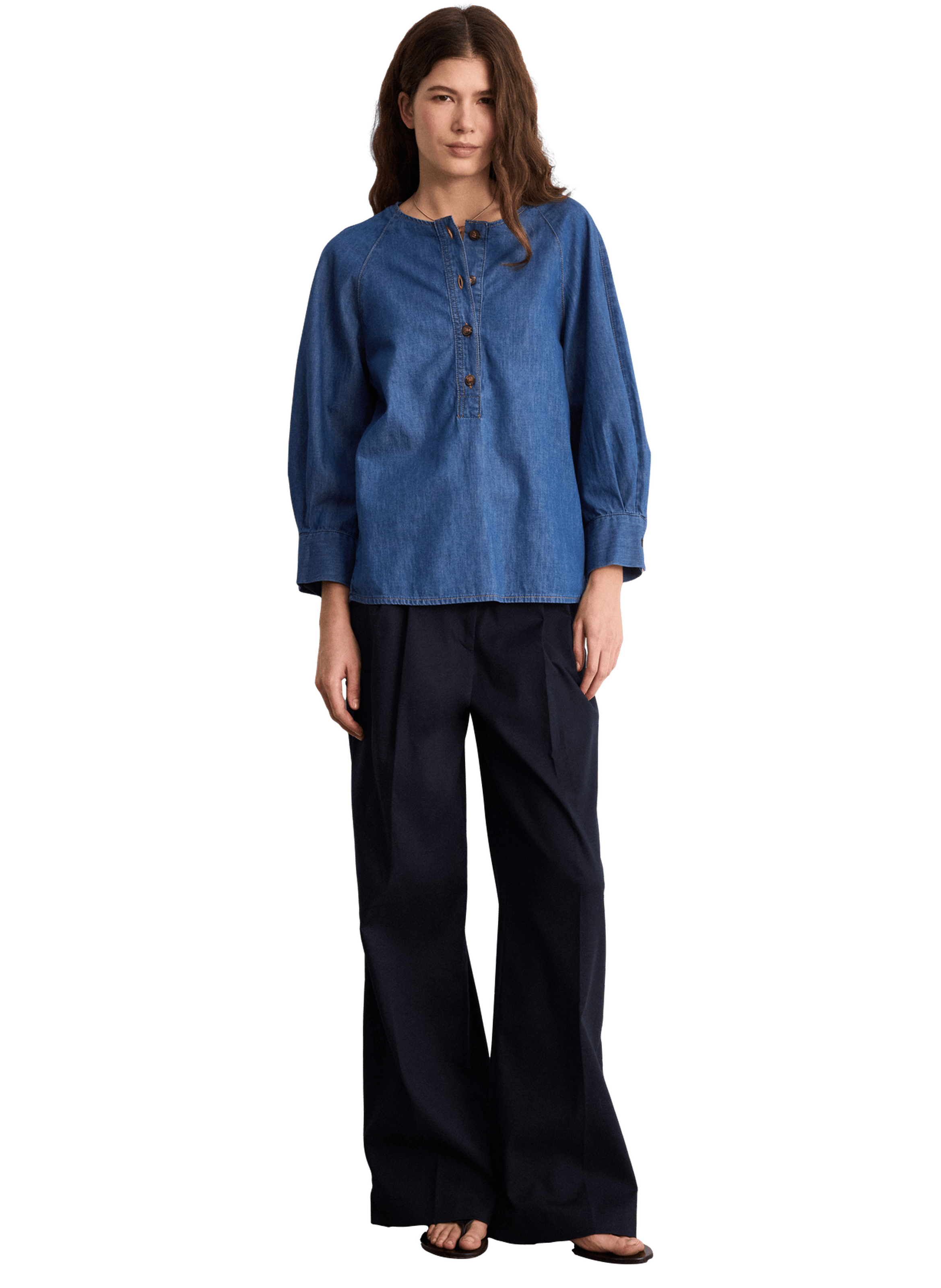 Chemise en denim souple - cathy PABLO Bleu