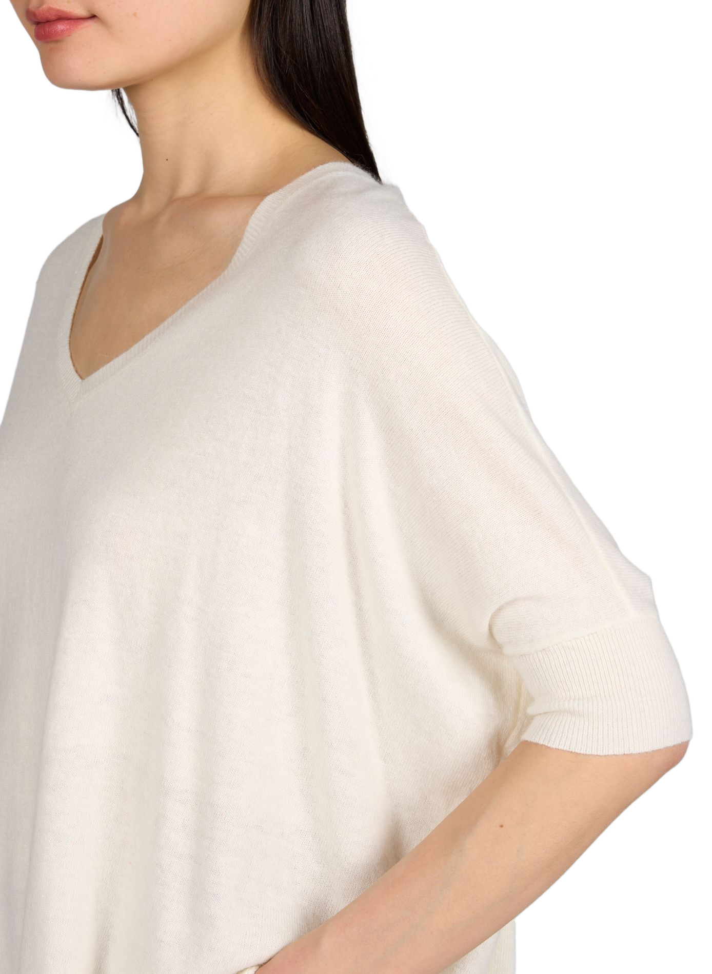 Pull Laurina col V à manches courtes ARTLOVE Beige