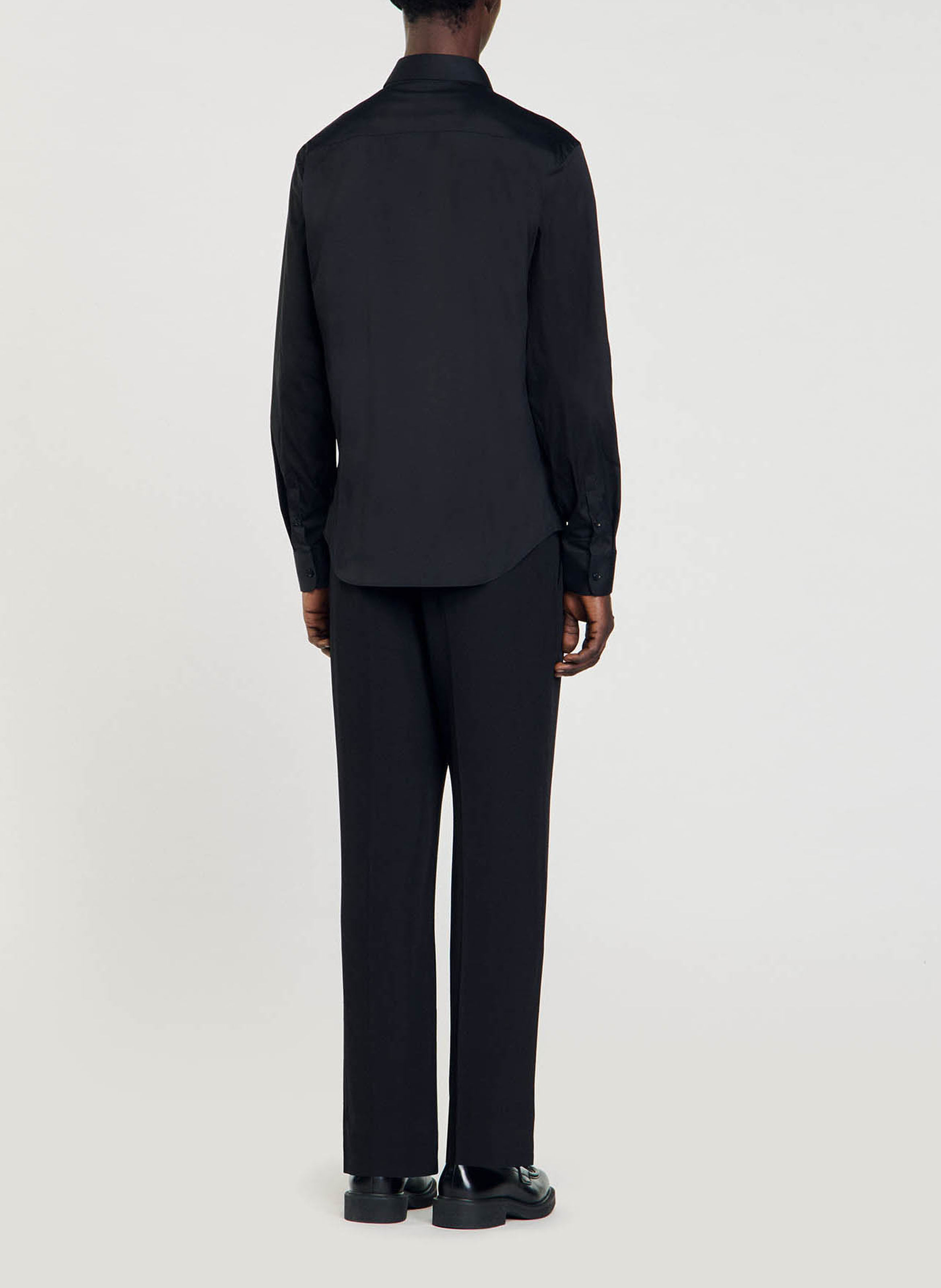 Chemise slim-fit en coton stretch SANDRO Noir