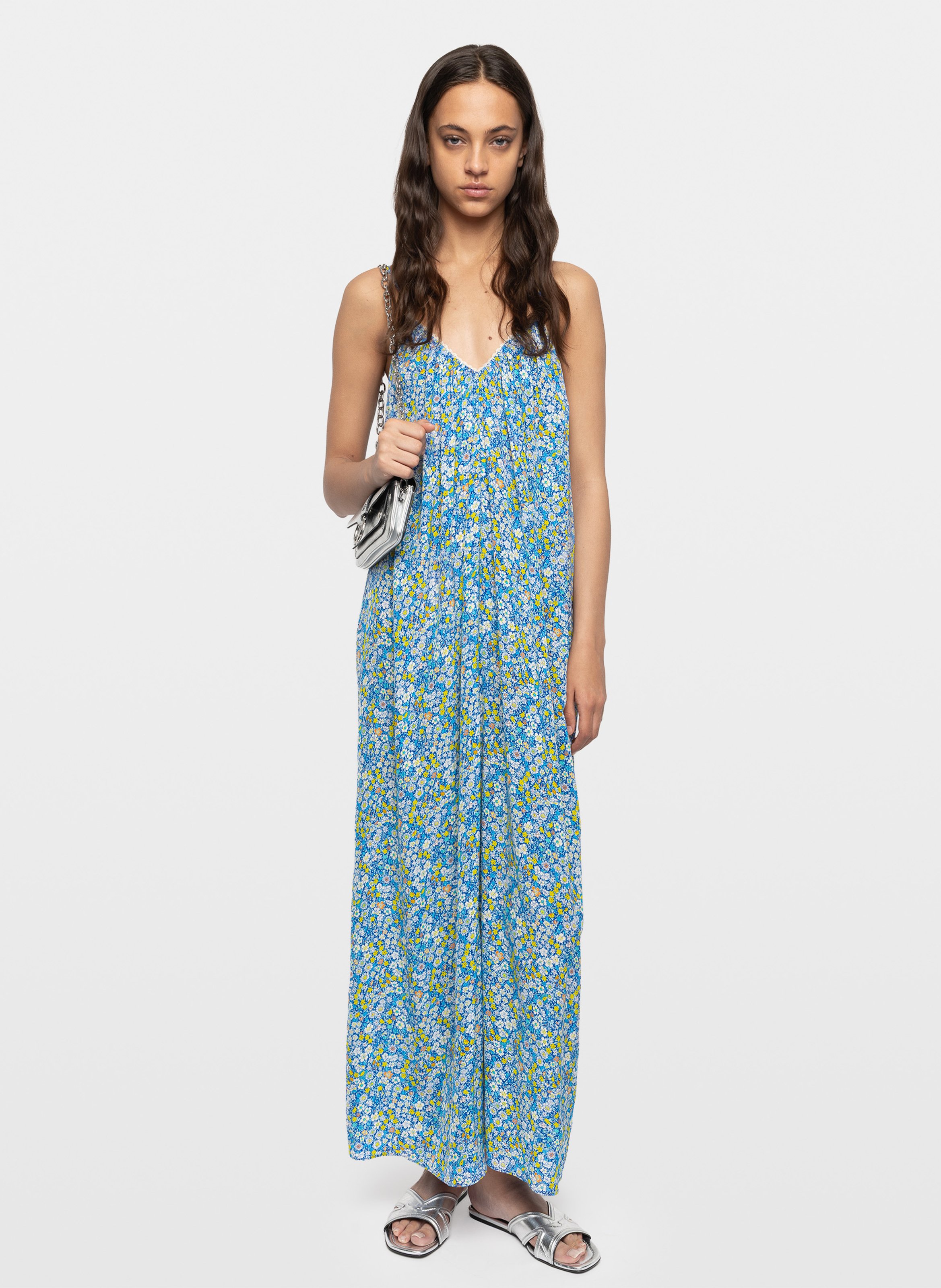 Robe longue col v imprimée ristym ZADIG&VOLTAIRE Jaune