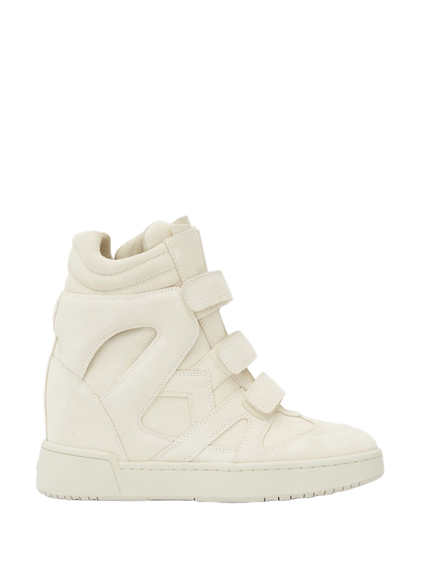 Baskets montantes compensées IM3 en cuir daim ISABEL MARANT Beige