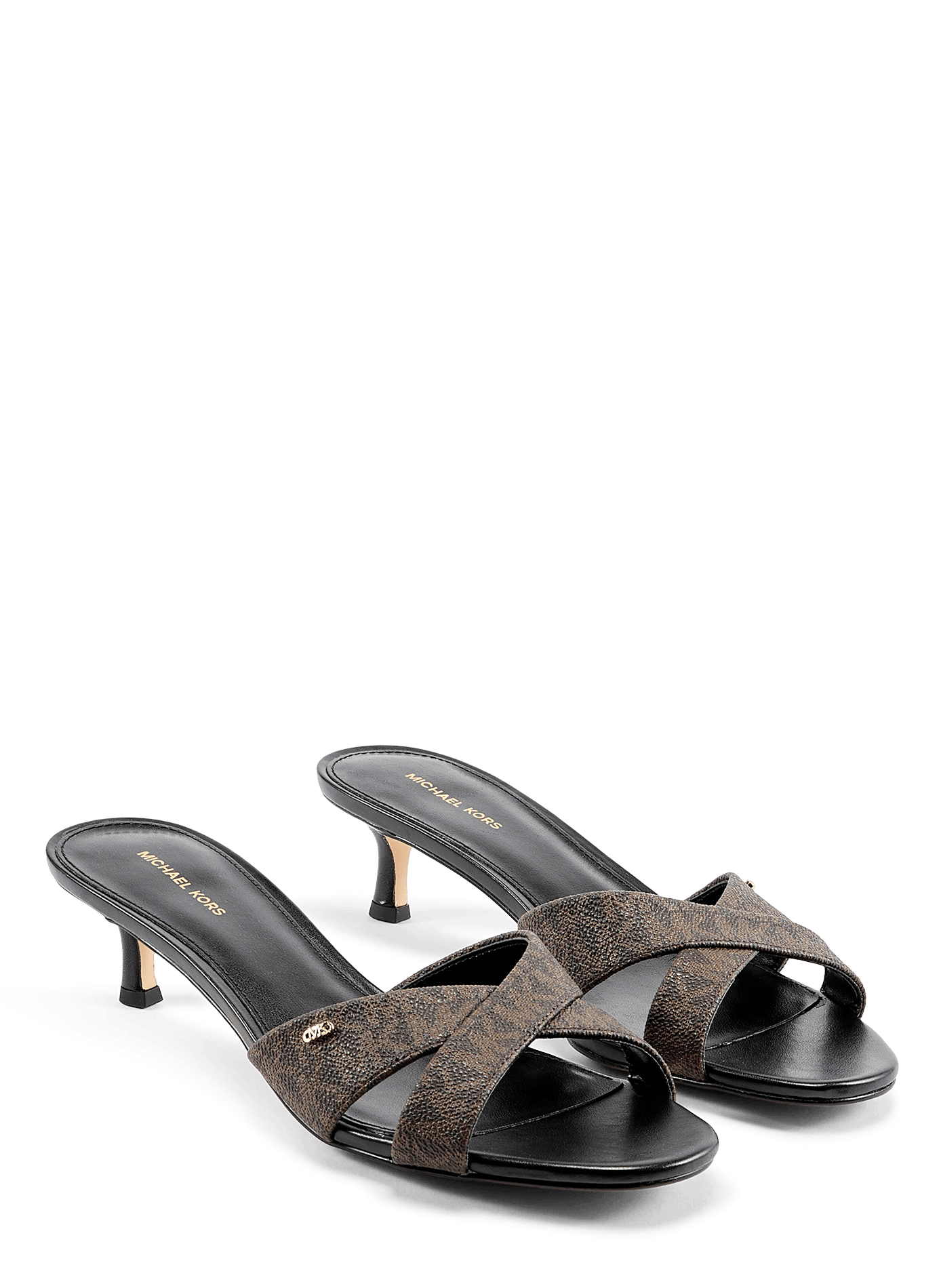 Monogrammed heel mules MICHAEL KORS Brown