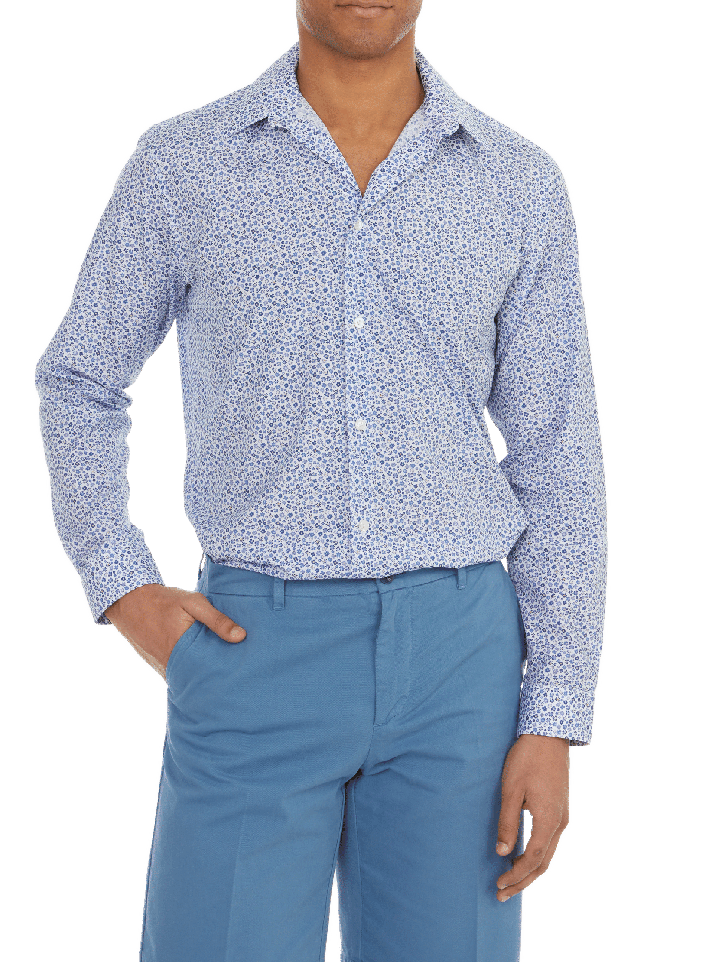 Camicia stampata in cotone AU PRINTEMPS PARIS Blu