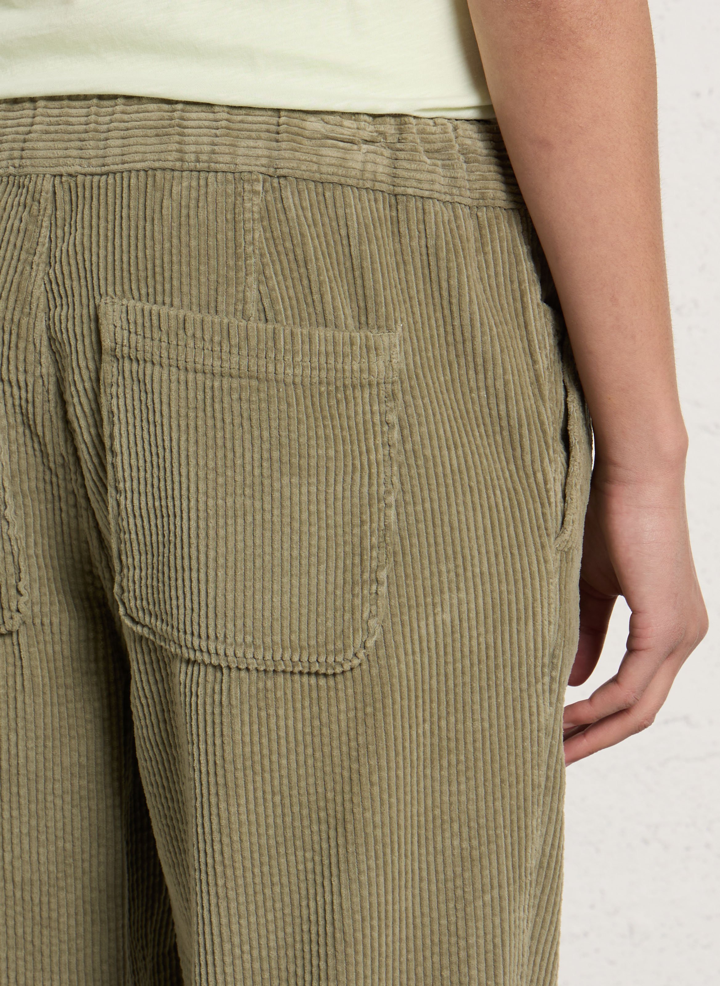 Pantalon côtelé en coton padow AMERICAN VINTAGE Vert