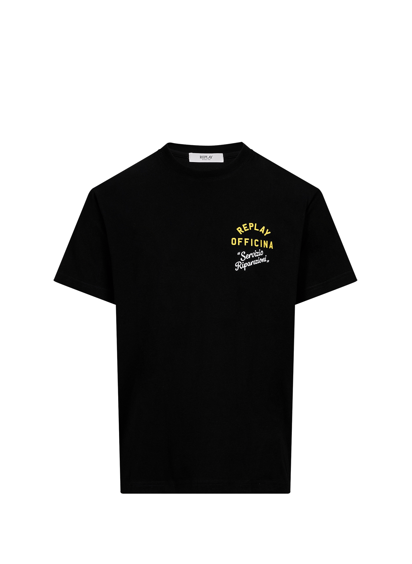 T-shirt with printed front and back in cotton REPLAY Black