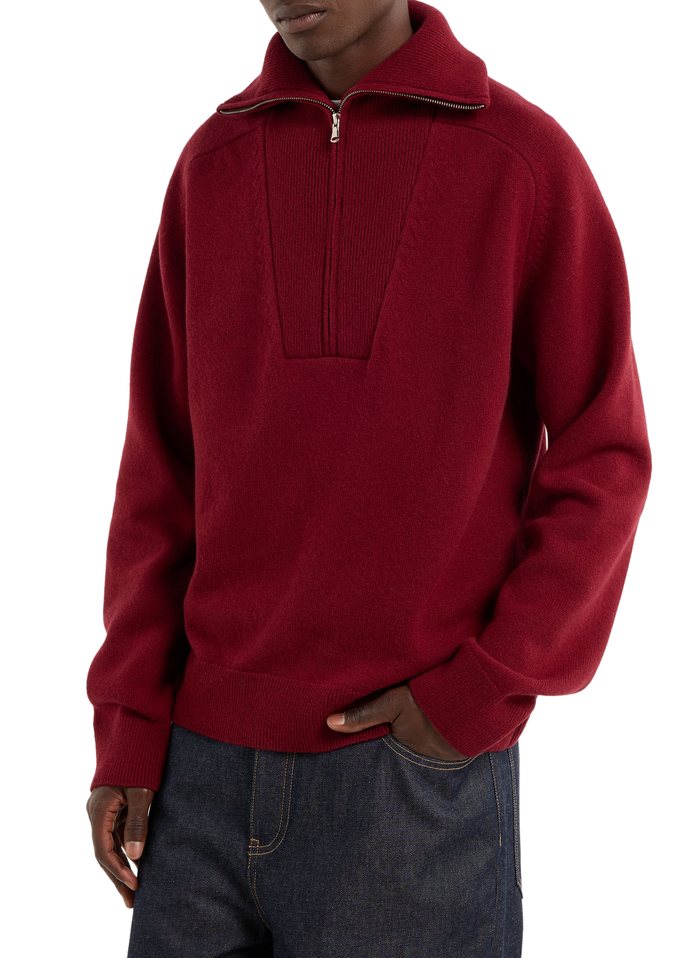 Pullover mit Stehkragen aus Wolle SAISON 1865 Rot