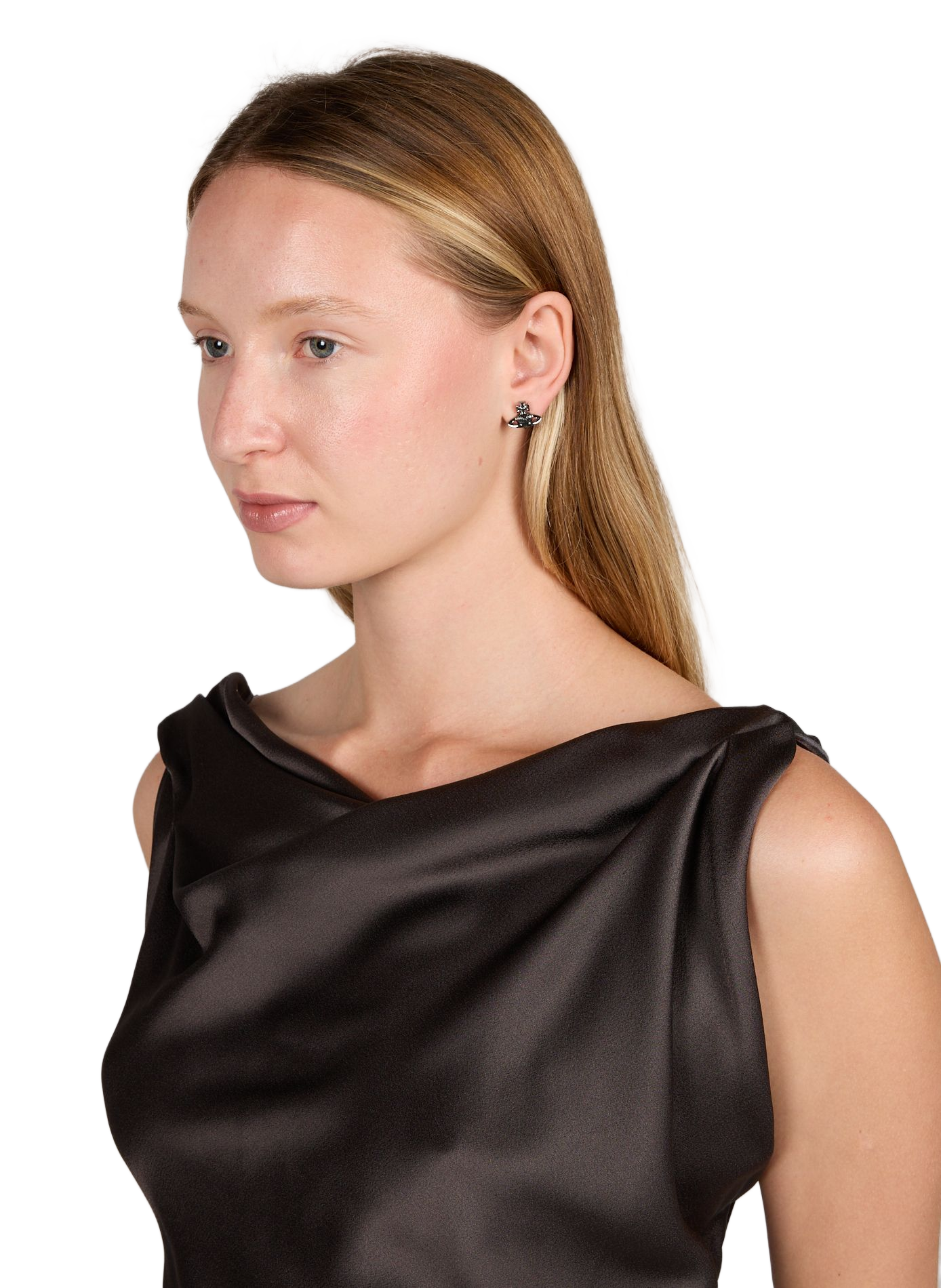 Clou d'oreille à logo emblématique VIVIENNE WESTWOOD Noir