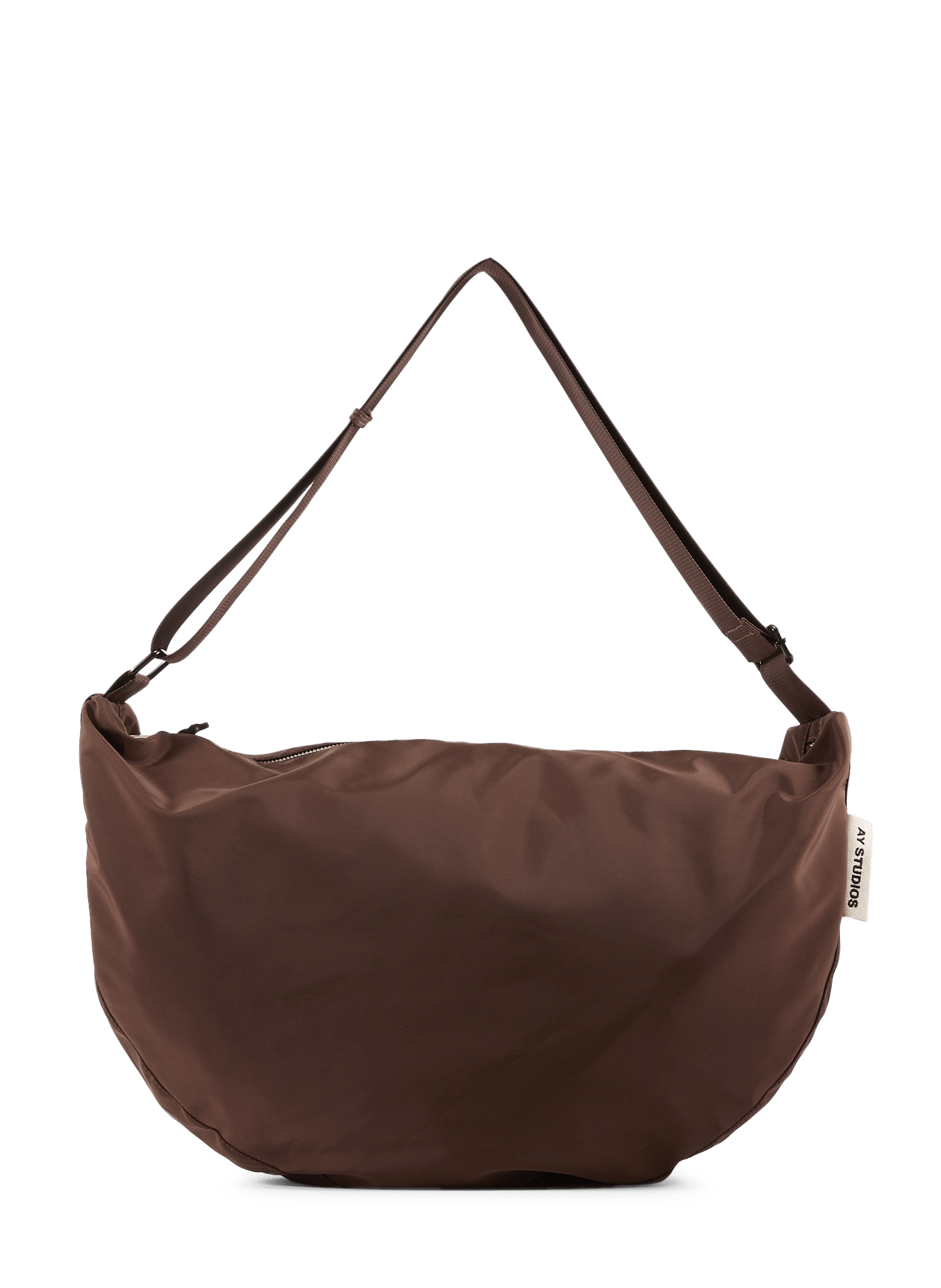 Sac zip porté croisé AY STUDIOS Marron