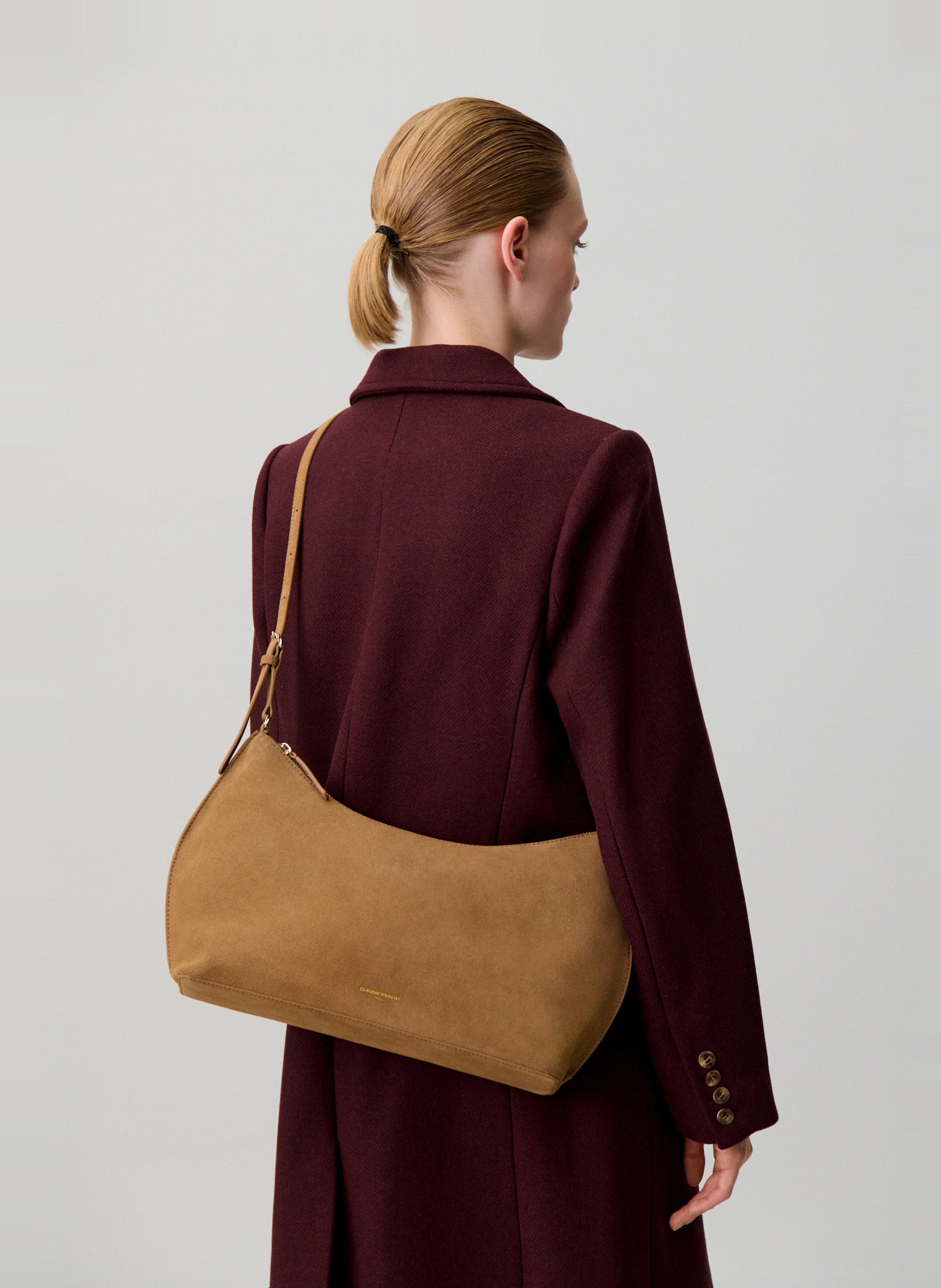 Sac épaule en cuir CLAUDIE PIERLOT Beige