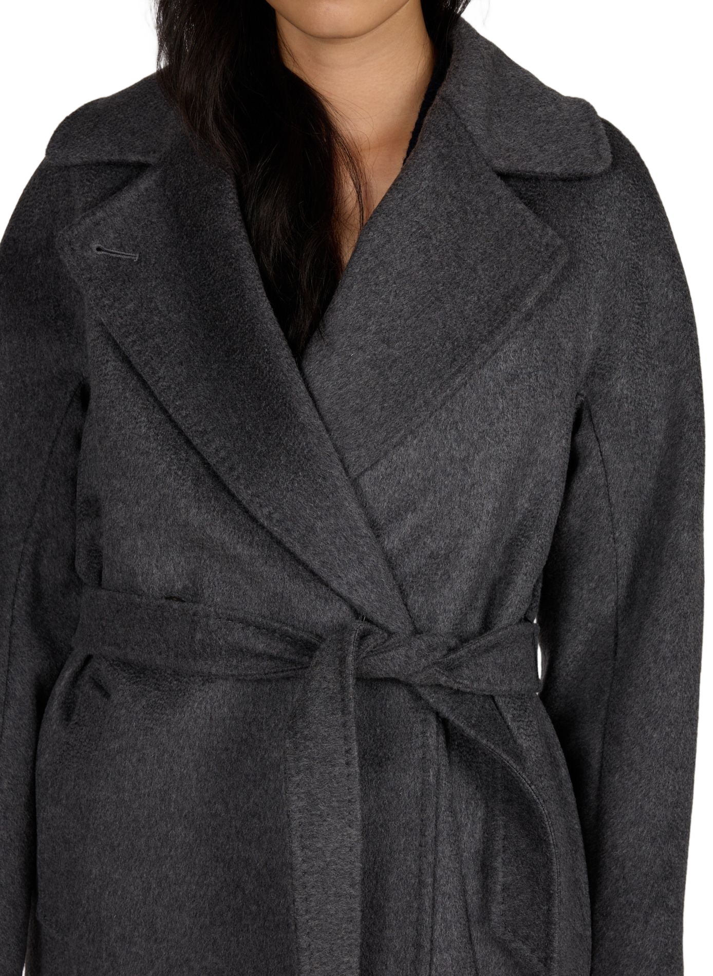 Lang wollen mantel met ceintuur MAX MARA WEEK END Grijs