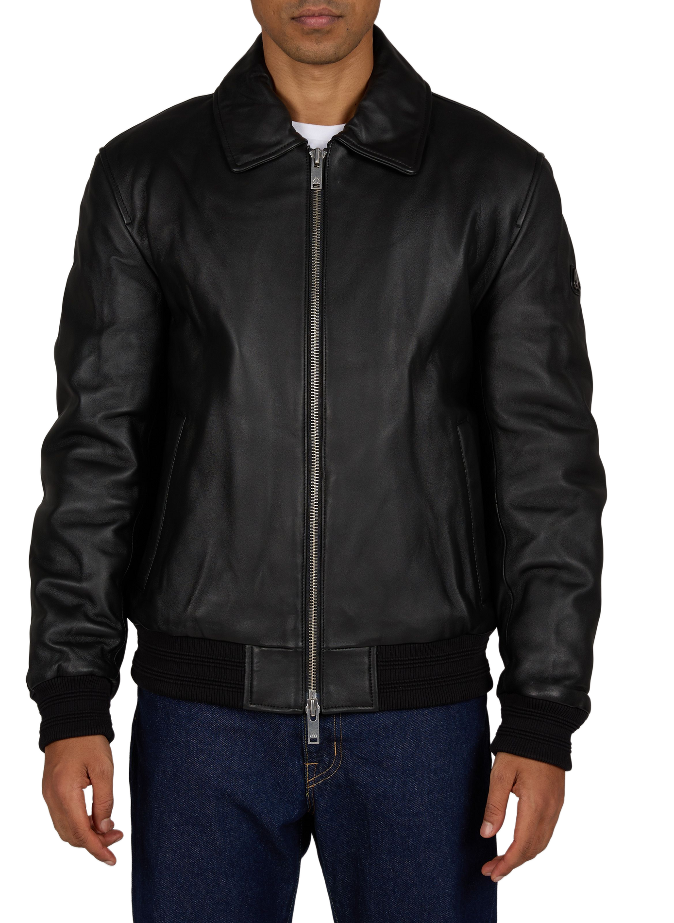 Lederjacke mit Sherpa-Kragen MOOSE KNUCKLES Schwarz