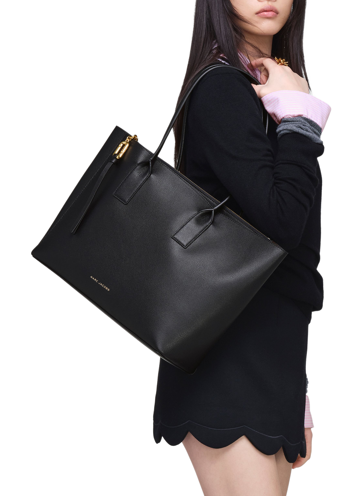 Pop J Marc Work Tote leather tote bag MARC JACOBS Black