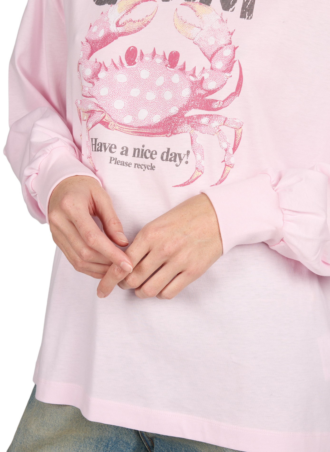 Round neck T-shirt GANNI Pink